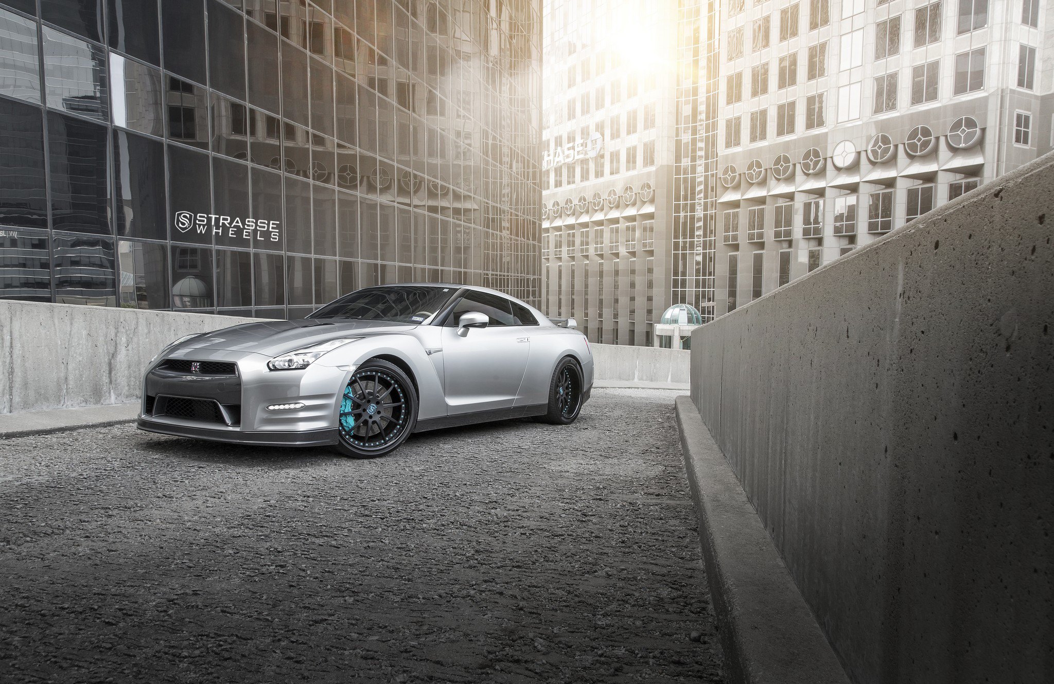 Silver Nissan GT-R with Crystal Clear Headlights - Photo by Strasse Forged
