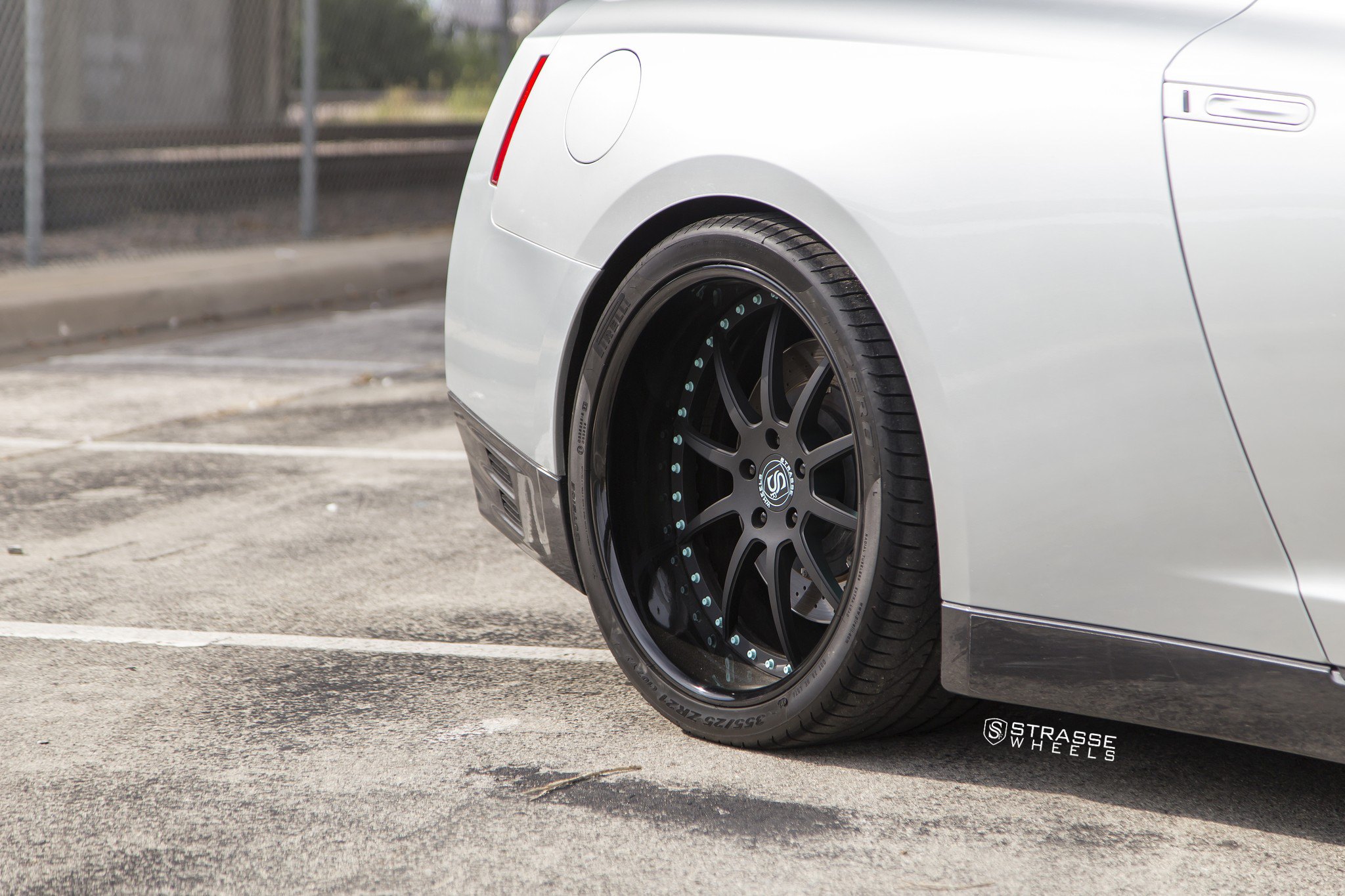 Matte Black Strasse Wheels on Silver Nissan GT-R - Photo by Strasse Forged