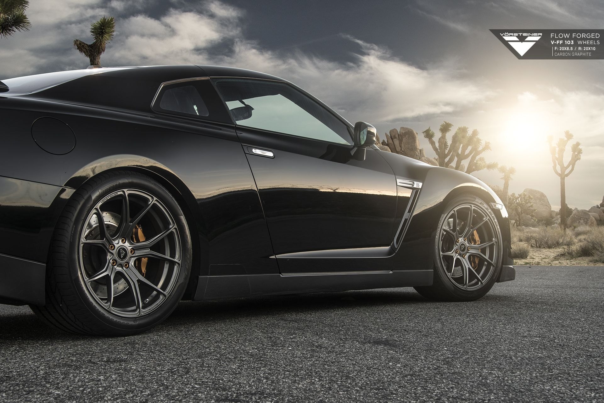 Black Nissan GT-R with Custom Vorsteiner Wheels - Photo by Vorstiner