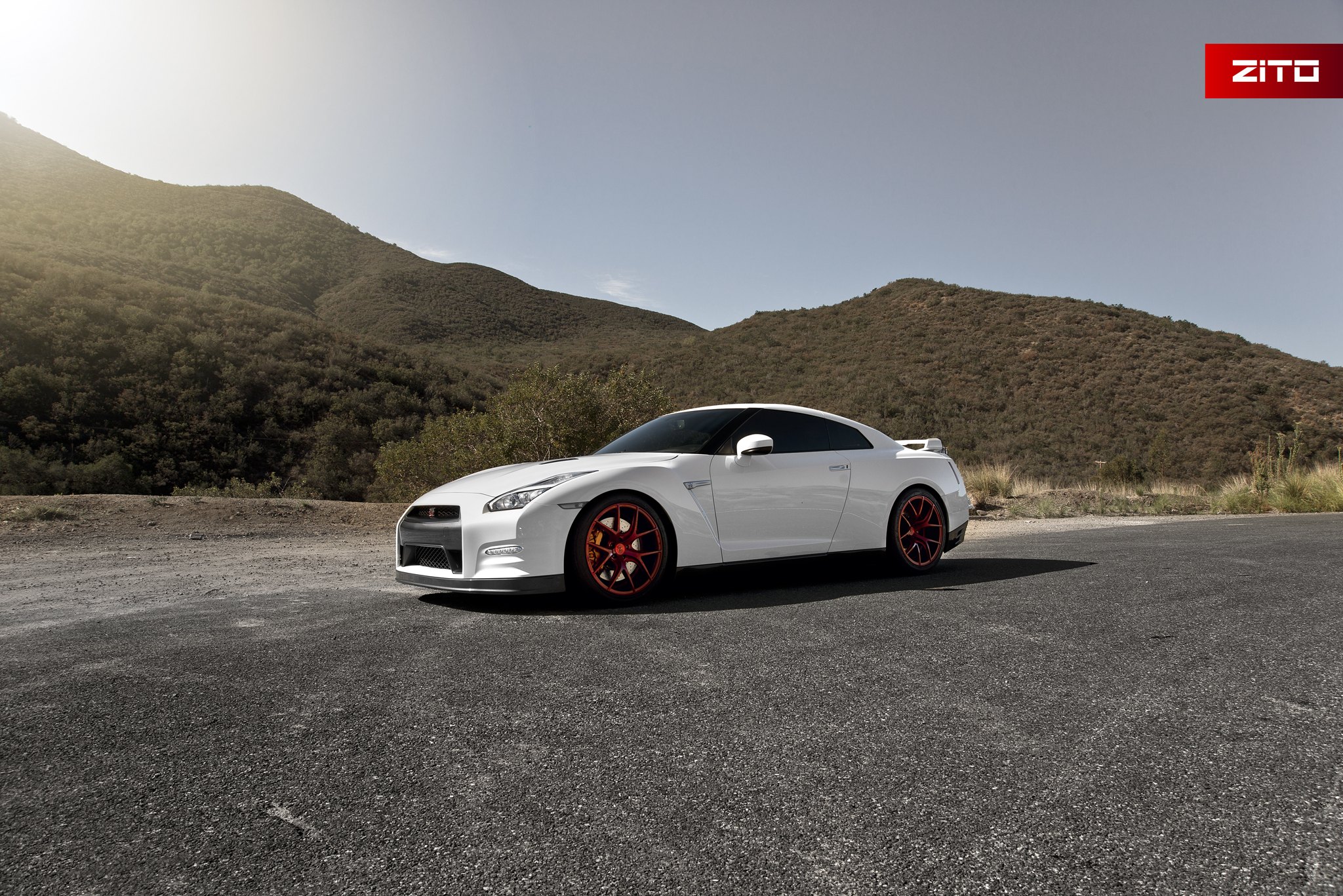 Crystal Clear Halo Headlights on White Nissan GT-R - Photo by Zito Wheels