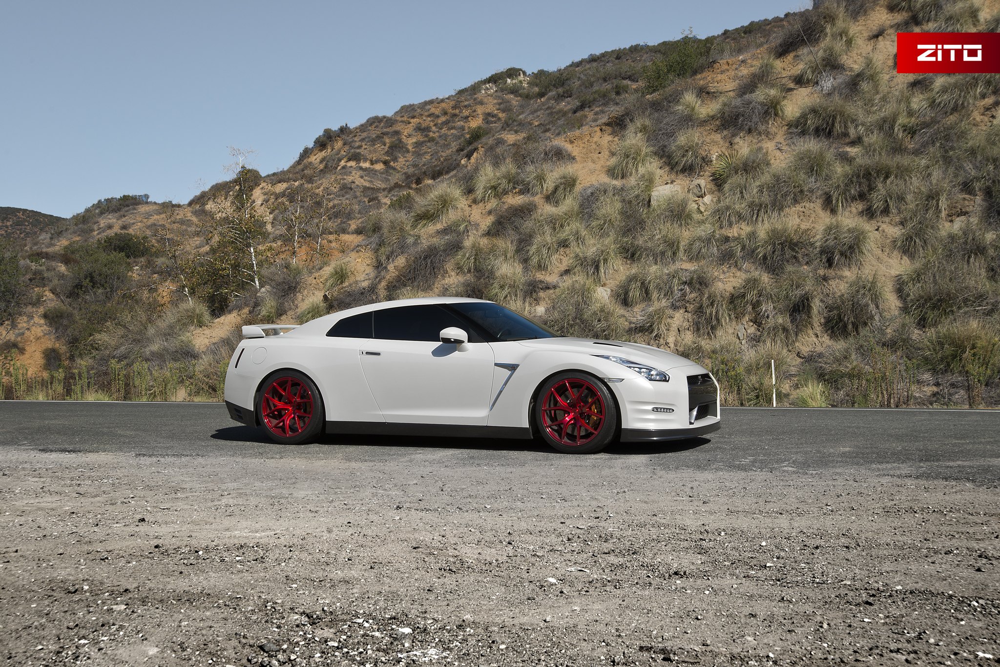 Custom White Nissan GT-R Side Skirts - Photo by Zito Wheels