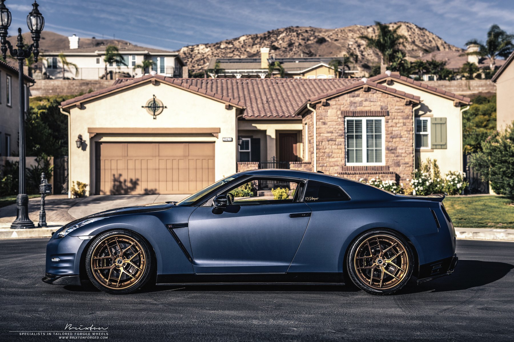 Custom Gray Nissan GT-R Side Skirts - Photo by Brixton Forged Wheels