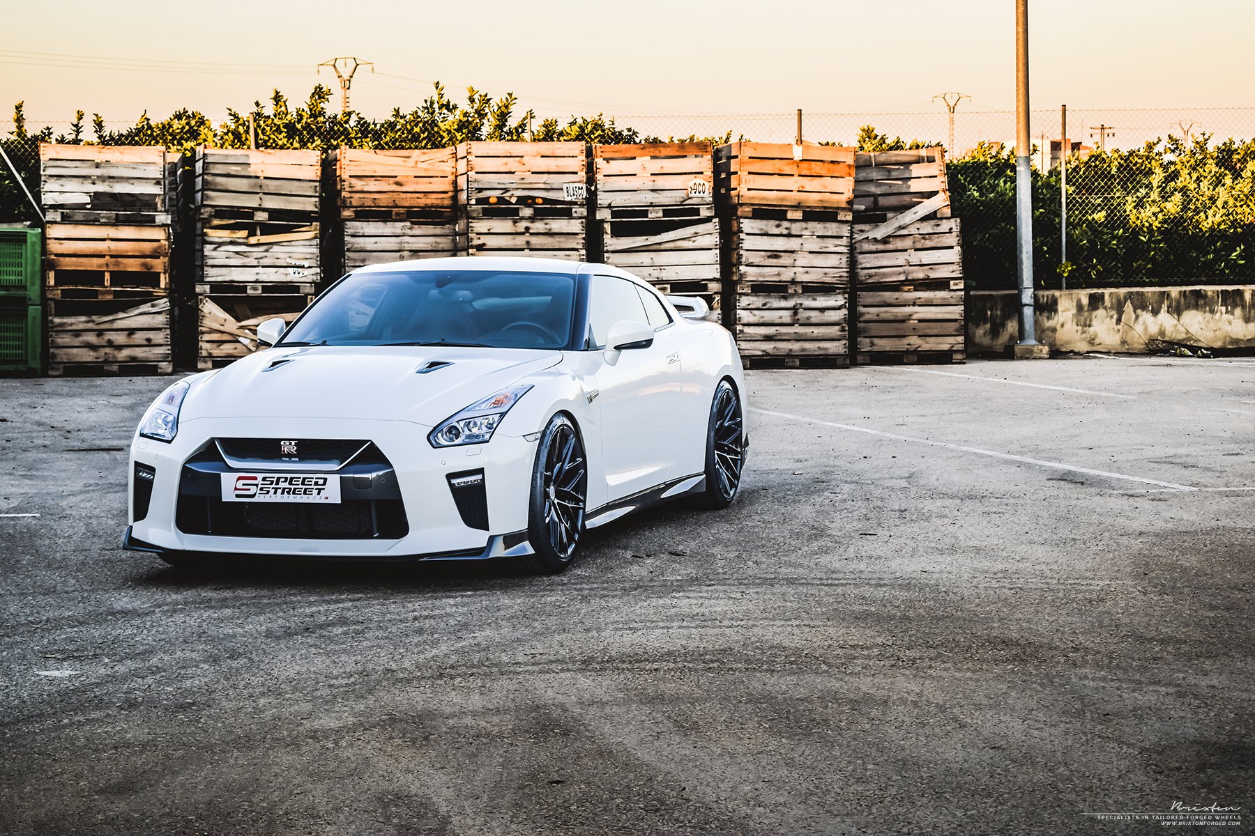 White Nissan GT-R with Custom Projector Headlights - Photo by Brixton Forged Wheels