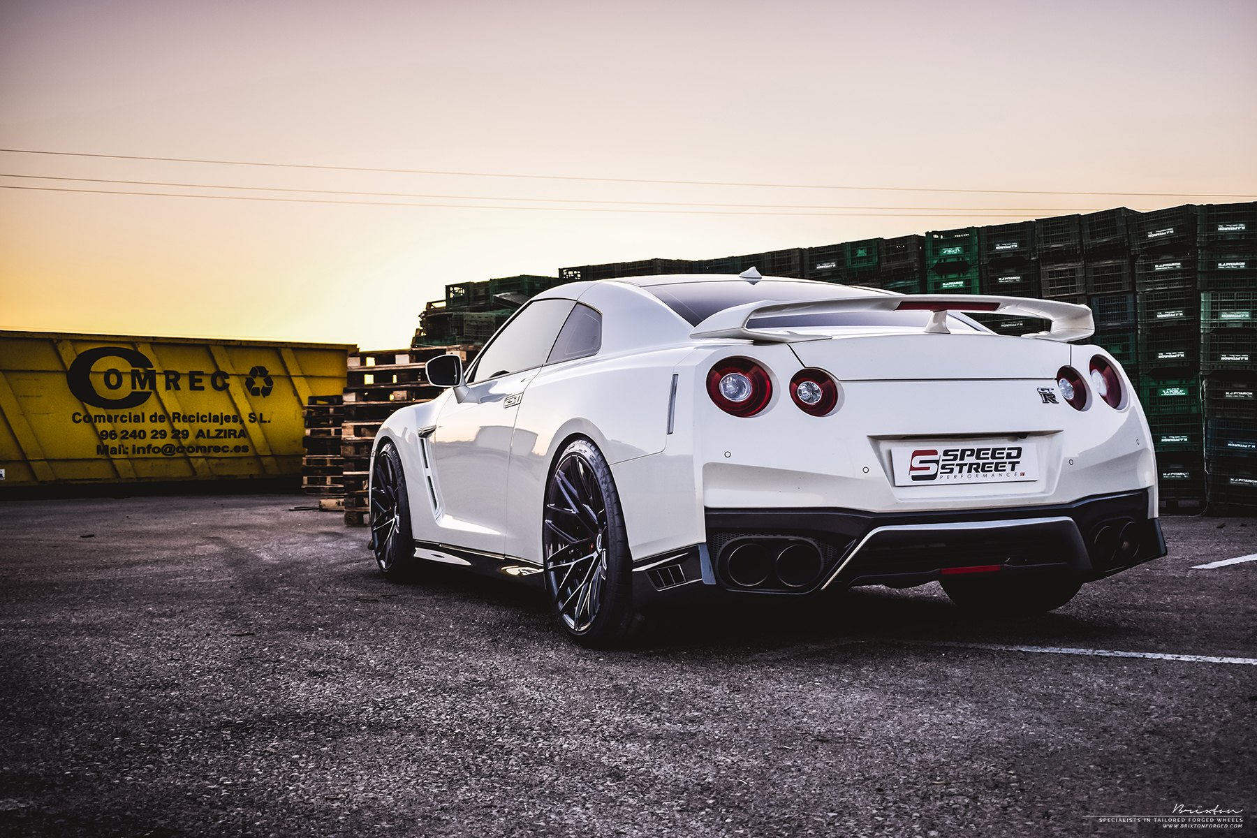 Rear Spoiler with Light on White Nissan GT-R - Photo by Brixton Forged Wheels