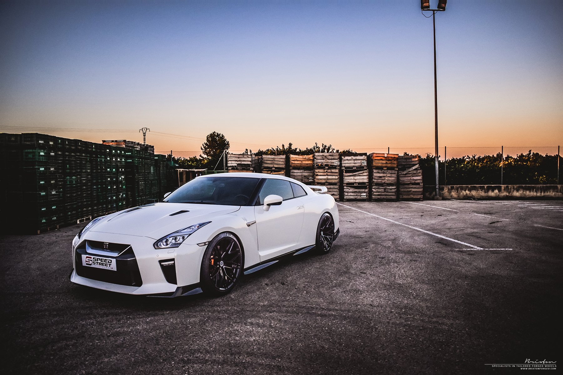 White Nissan GT-R with Gloss Black Brixton Wheels - Photo by Brixton Forged Wheels