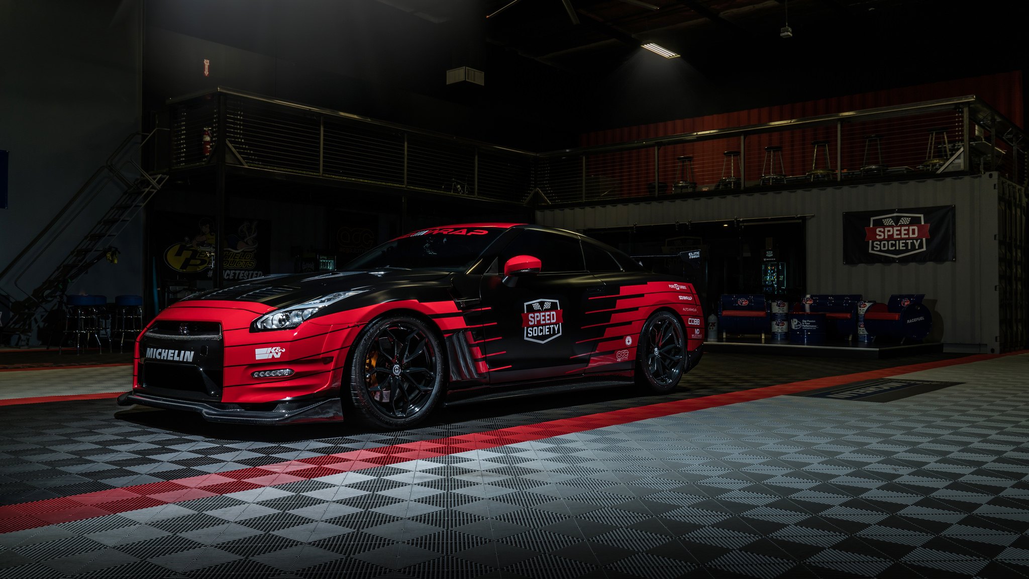 Custom Vented Hood on Race Inspired Nissan GT-R - Photo by HRE Wheels