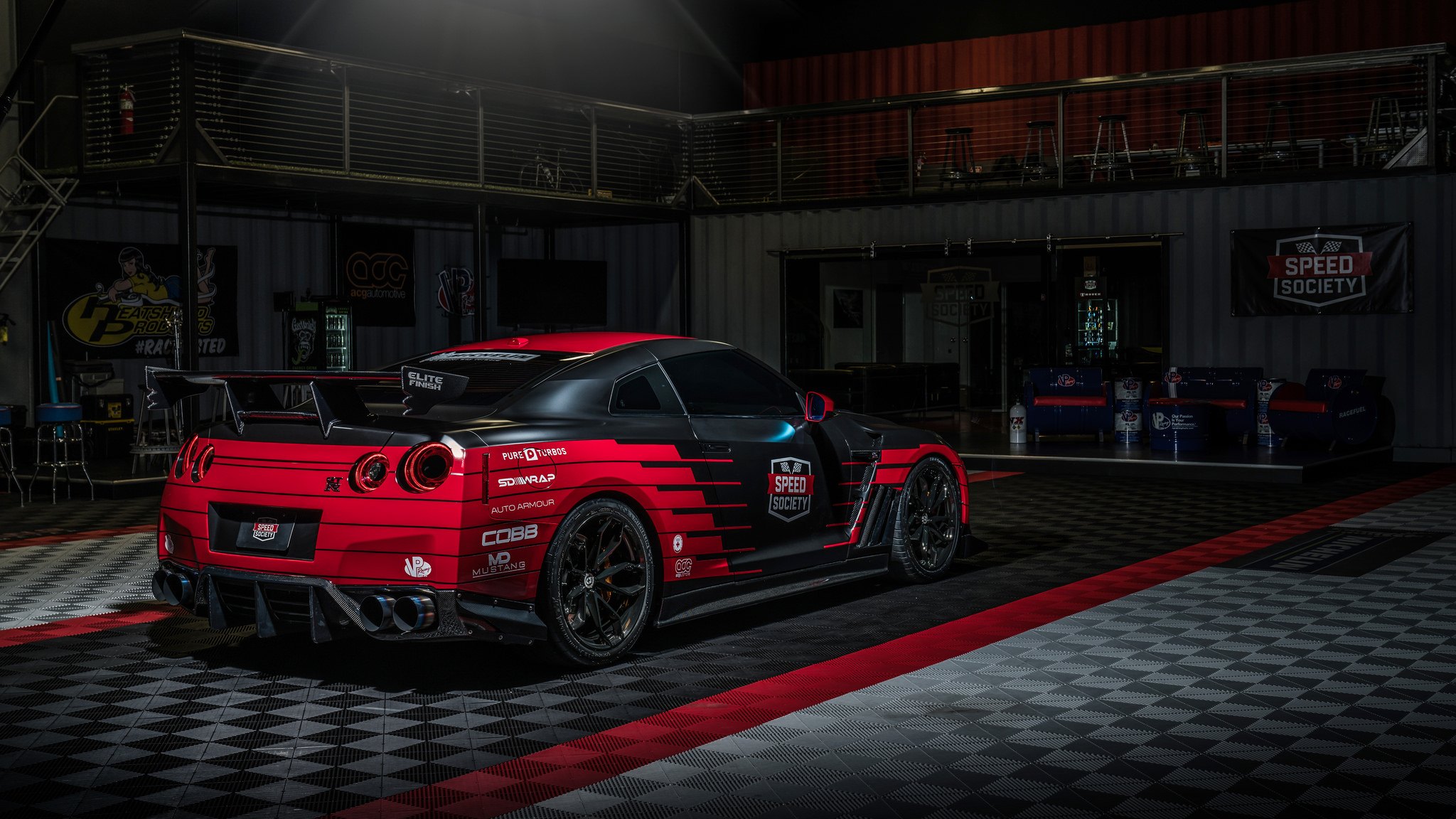Large Wing Spoiler on Race Inspired Nissan GT-R - Photo by HRE Wheels