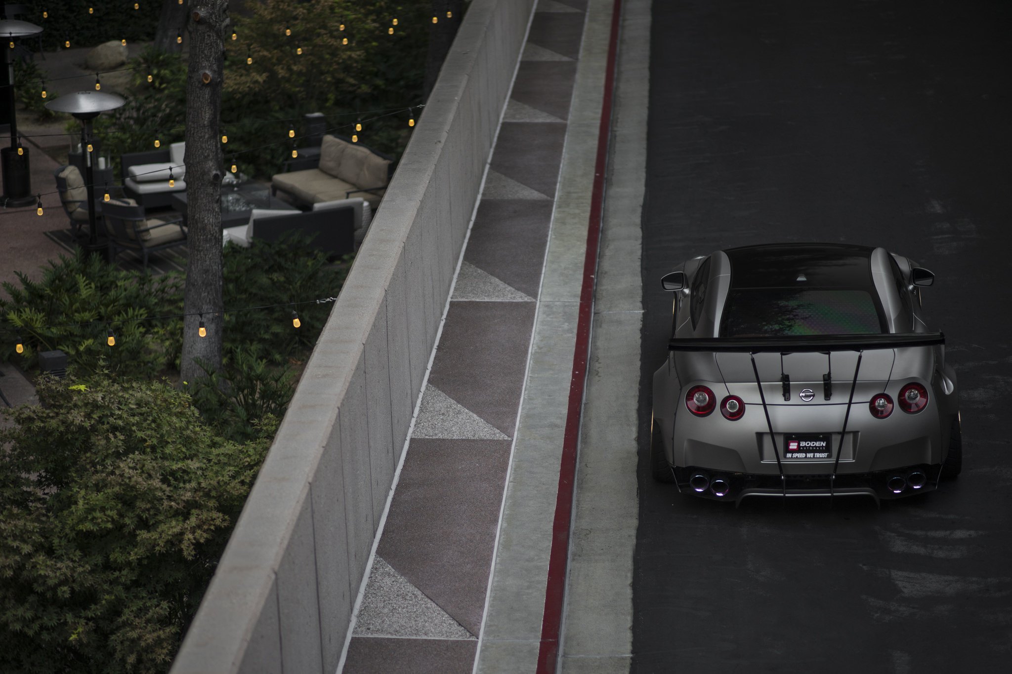 Gray Nissan GT-R with Custom Rear Diffuser - Photo by Vossen
