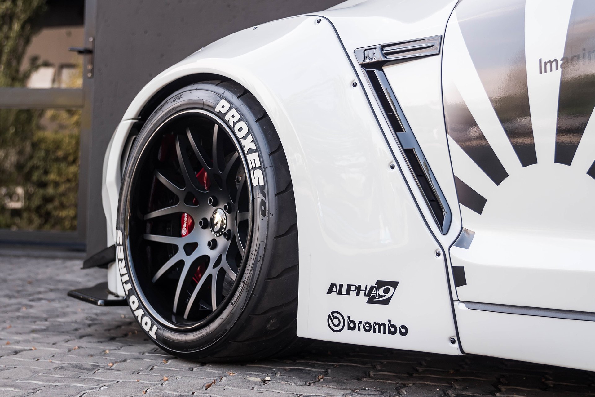 Custom White Debadged Nissan GT-R Side Vents - Photo by Forgiato