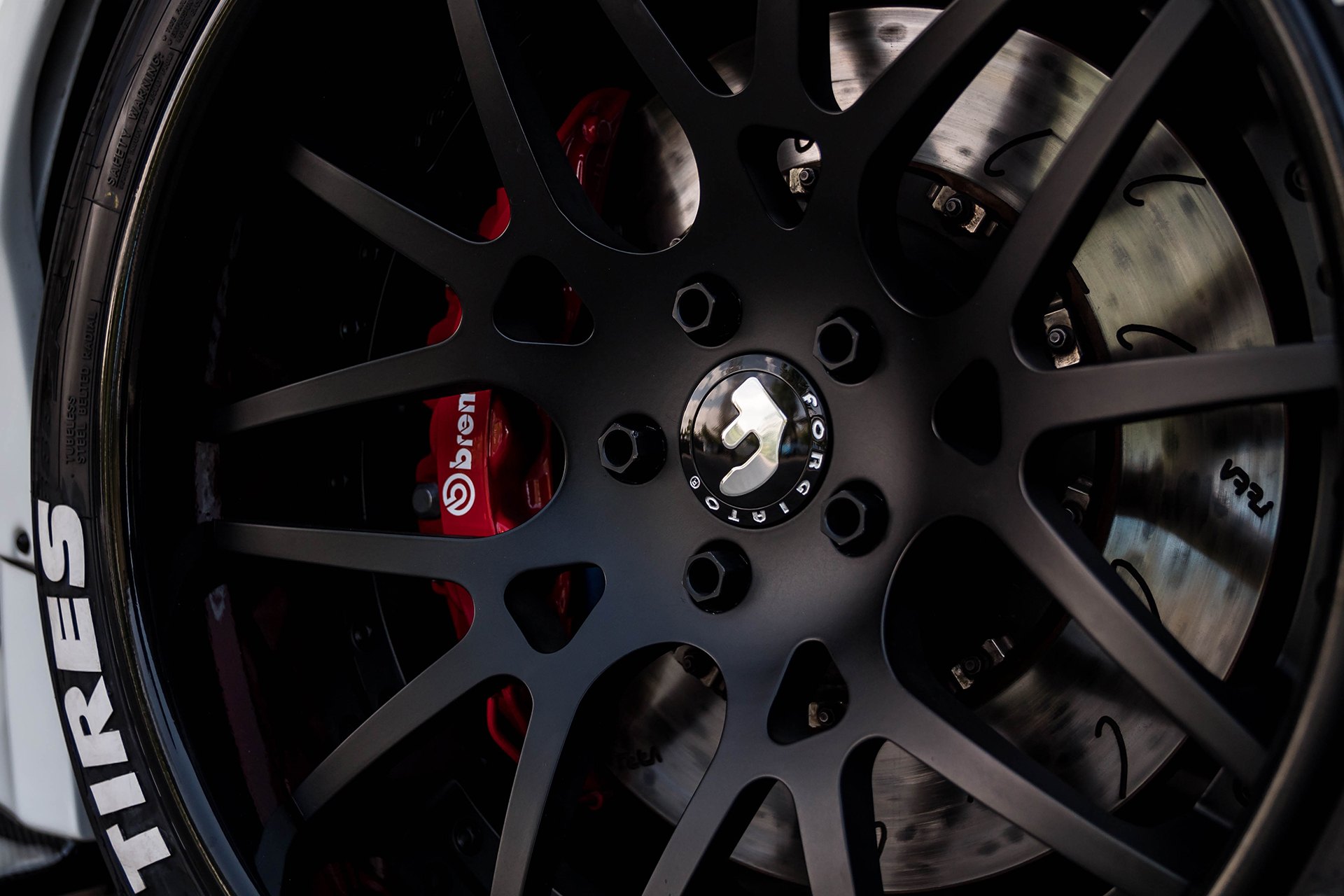 Forgiato Rims with Brembo Brakes on White Debadged Nissan GT-R - Photo by Forgiato