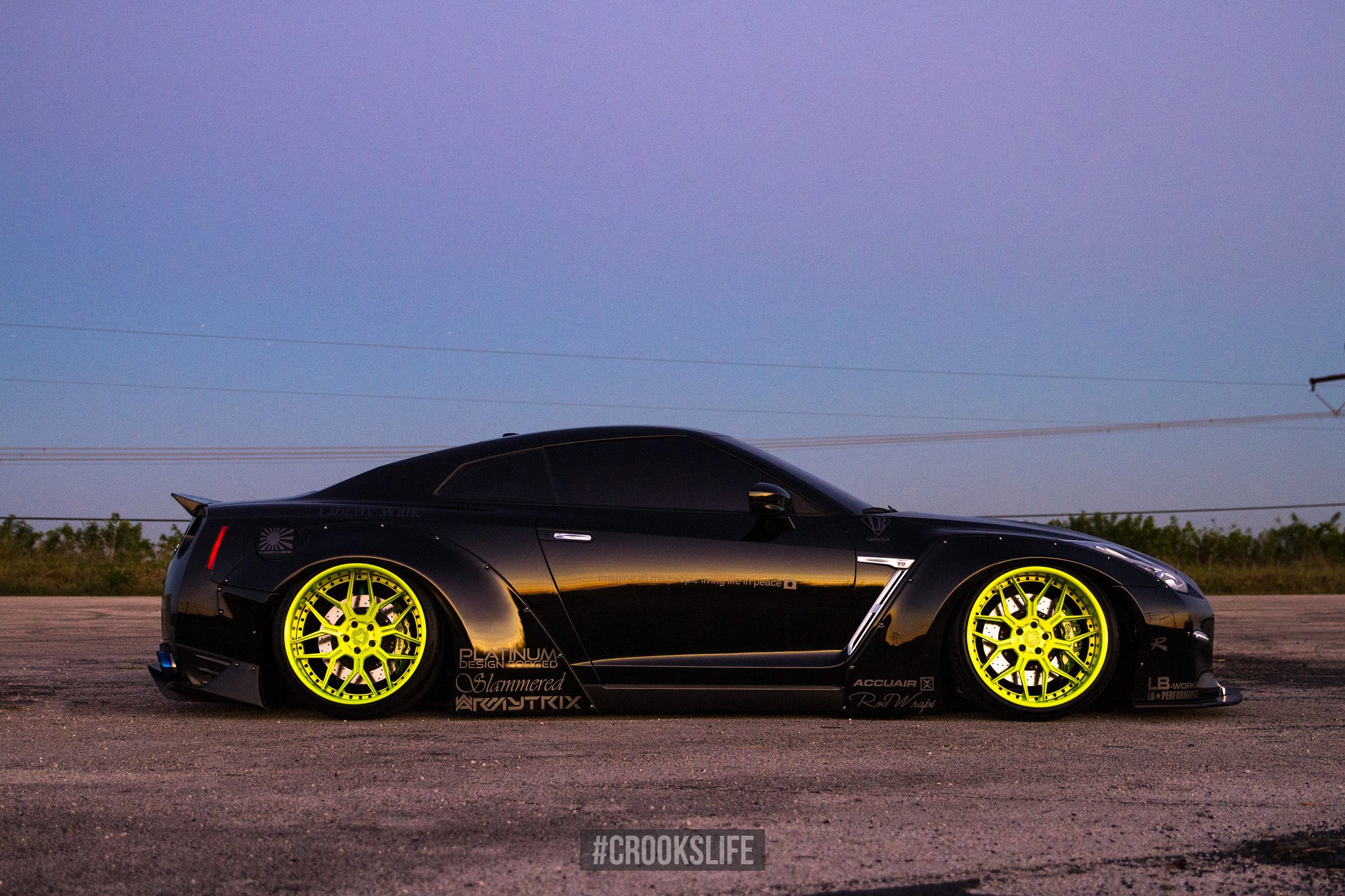 Custom Lime Green Wheels with Brembo Brakes on Nissan GT-R - Photo by Jimmy Crook