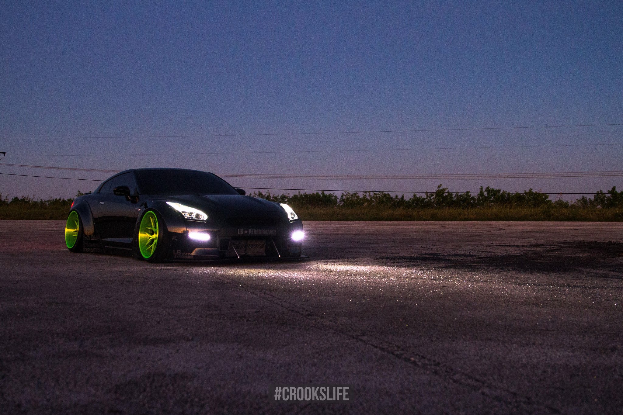 Custom LED Headlights with Halo Rings on Nissan GT-R - Photo by Jimmy Crook