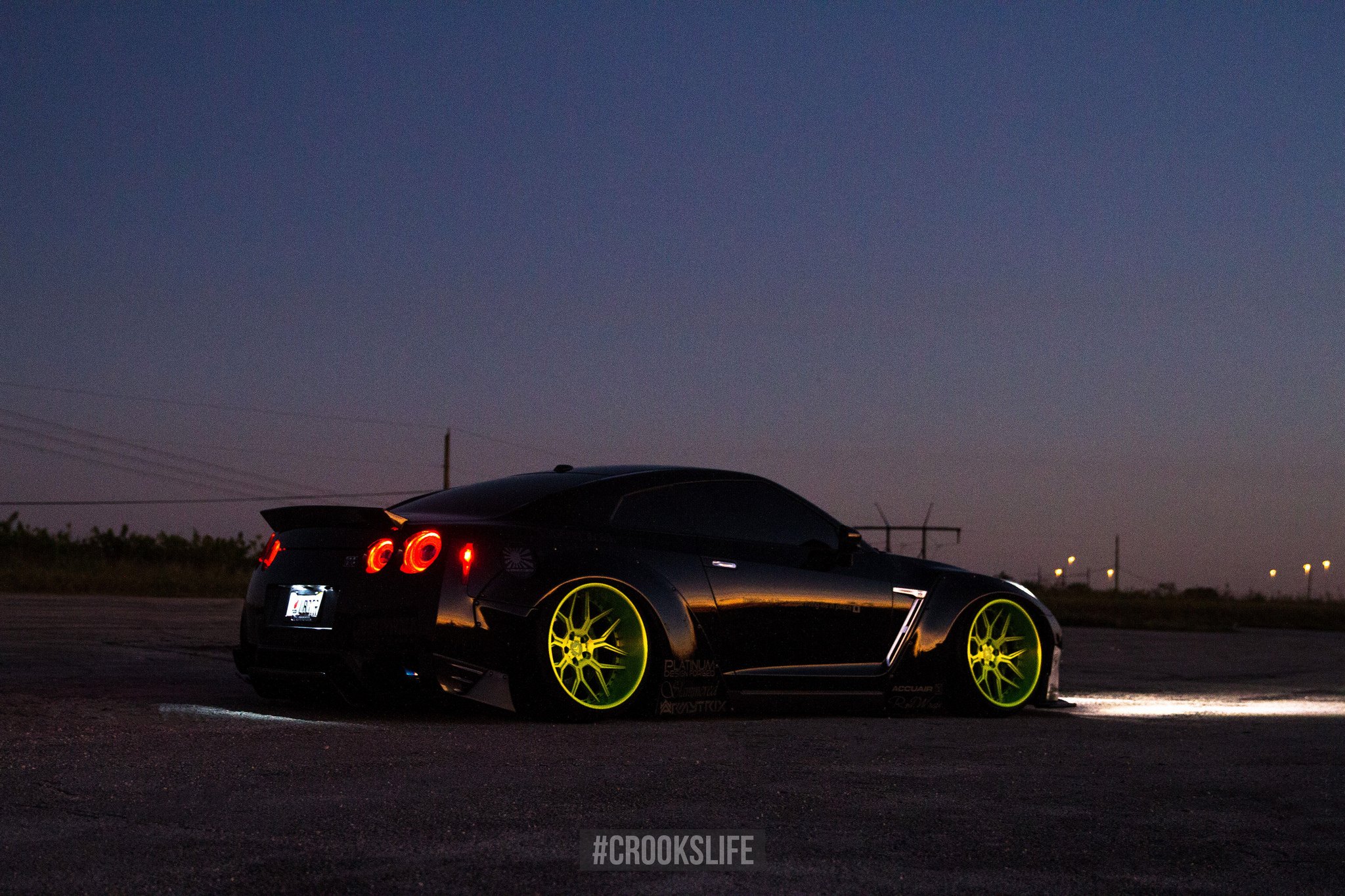 Nissan GT-R with Forged Lime Green Rims - Photo by Jimmy Crook
