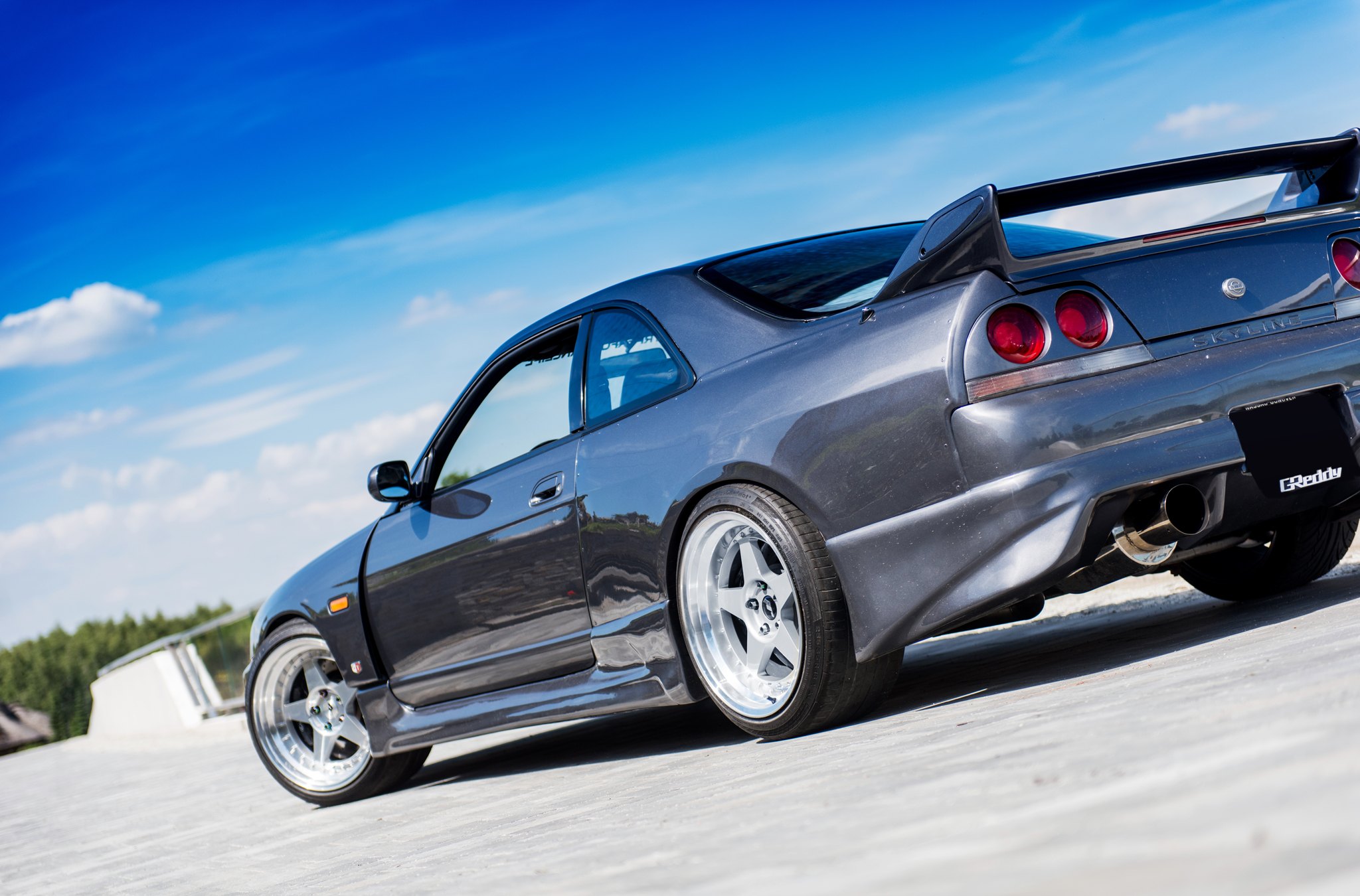 Gray Nissan Skyline with Aftermarket Rear Diffuser - Photo by JR Wheels
