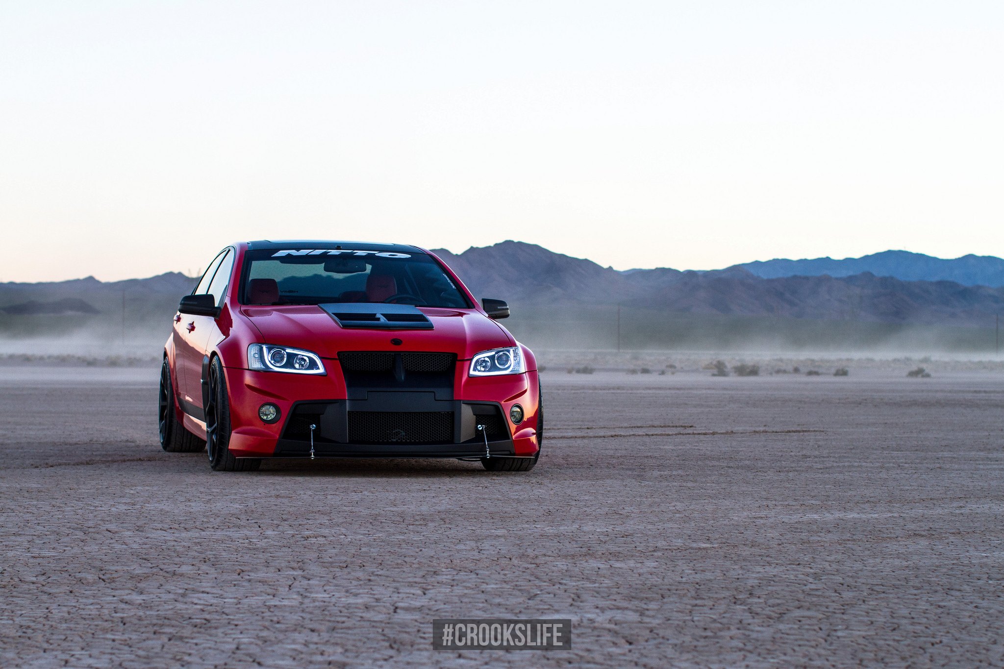Red Pontiac G8 with Carbon Fiber Front Bumper - Photo by Jimmy Crook