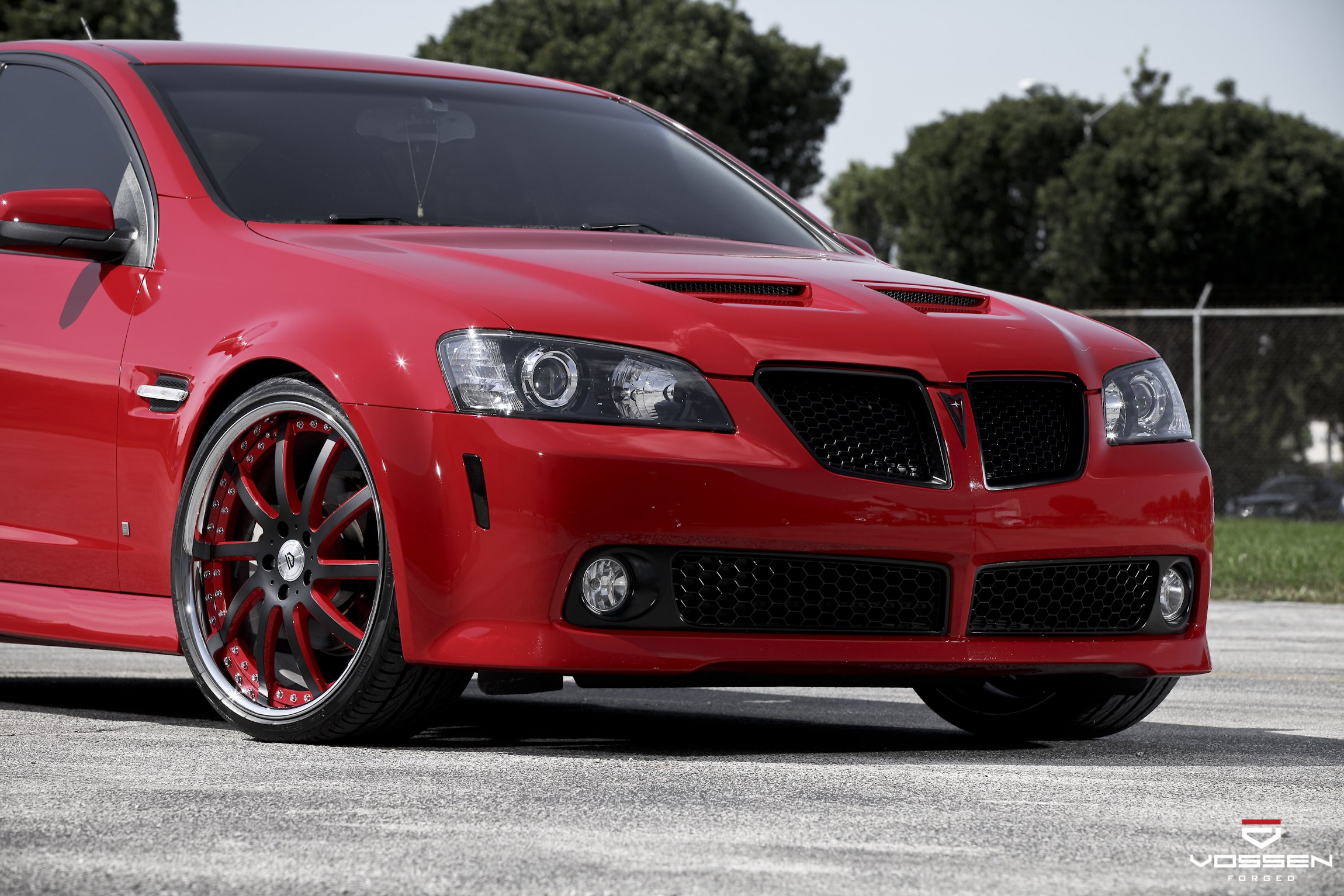 Custom Grille on Red Pontiac G8 - Photo by Vossen
