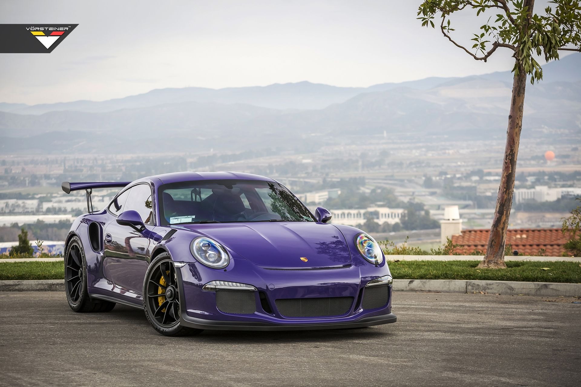 Chrome Bumper Grille on Purple Porsche 911 - Photo by Vorstiner