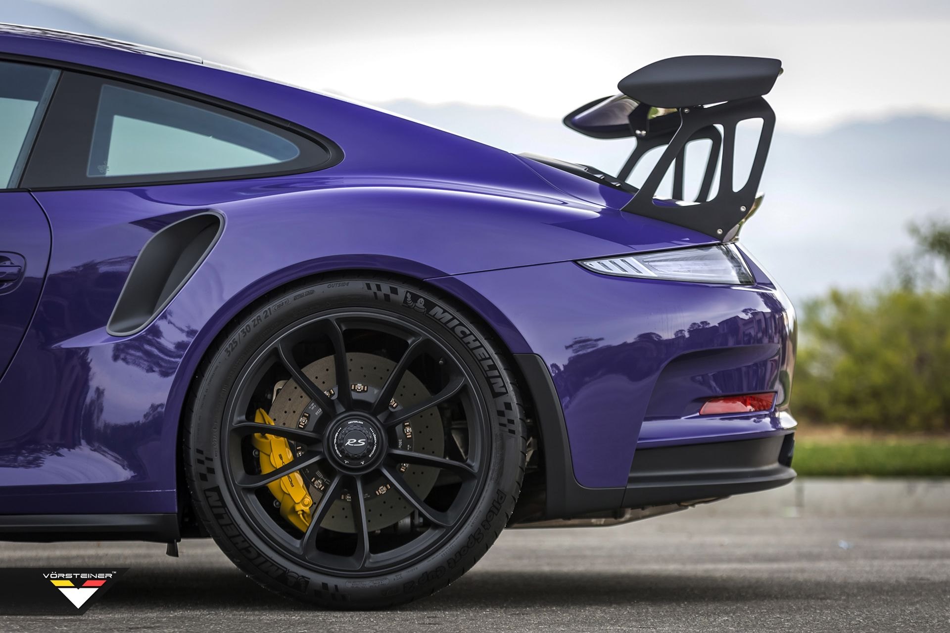 Michelin Tires on Purple Porsche 911 GT3RS - Photo by Vorstiner