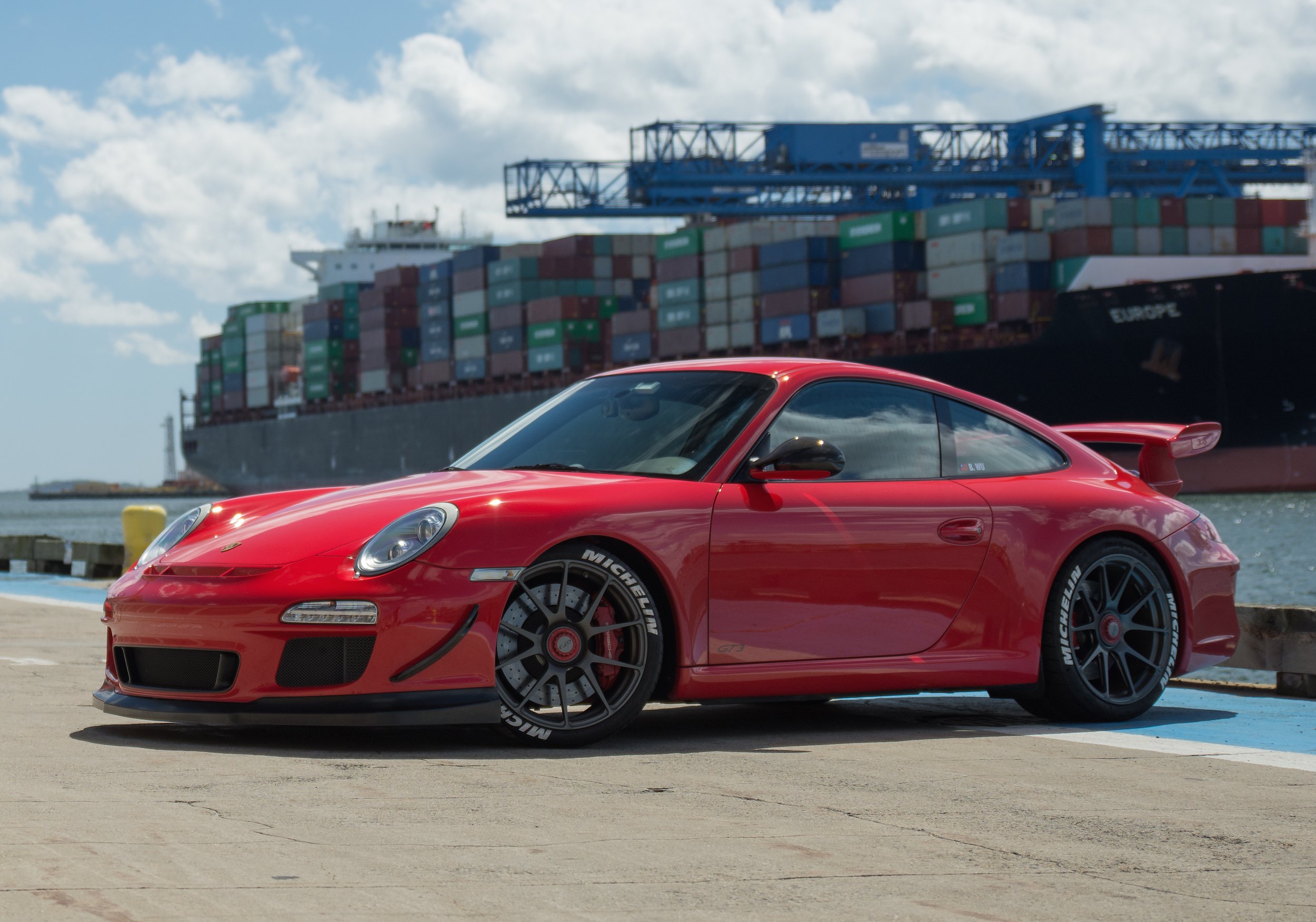 Custom Red Porsche 911 on Michelin Tires - Photo by Forgeline Motorsports