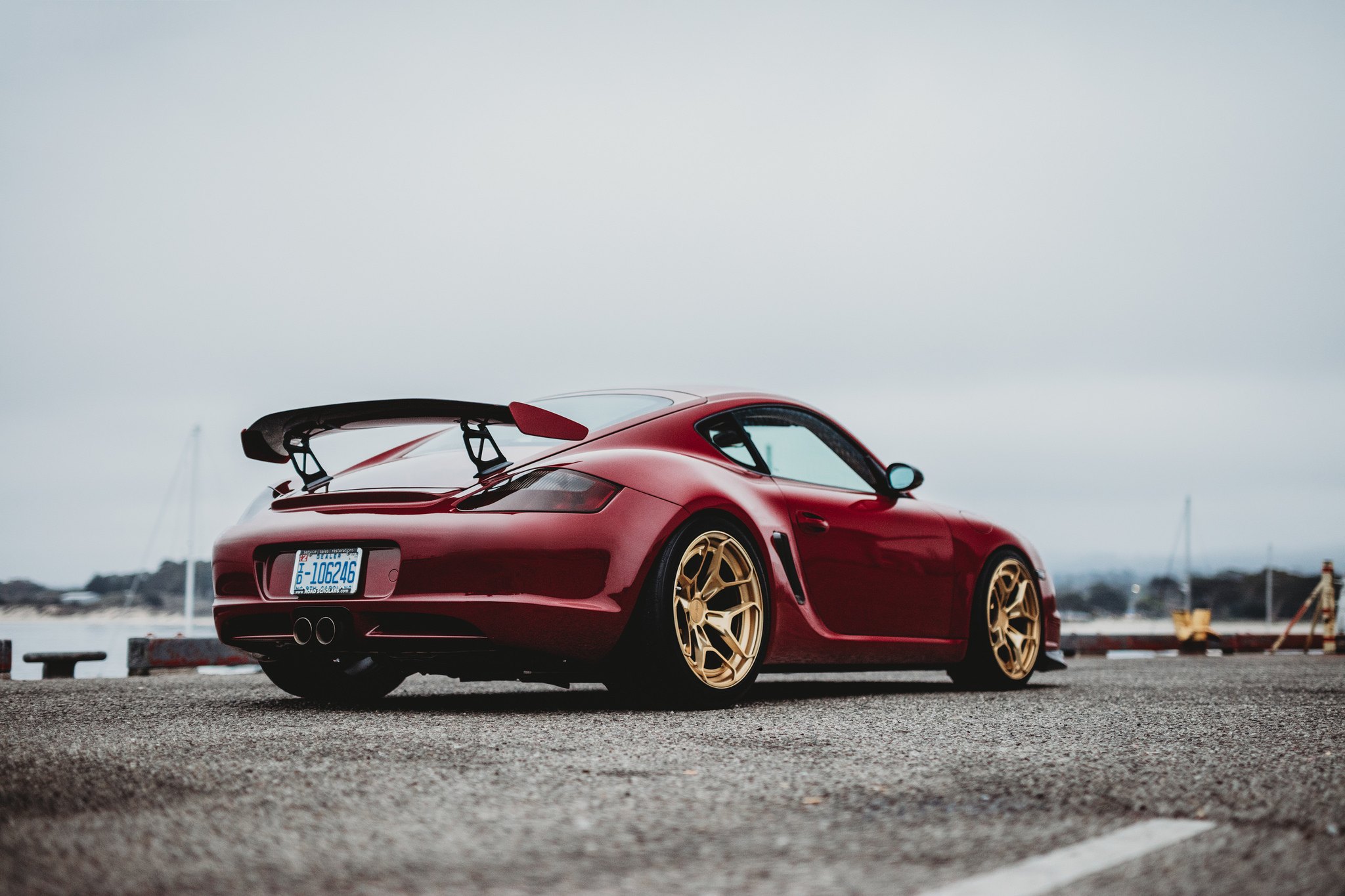 Large Wing Spoiler on Red Porsche 911 - Photo by Rotiform