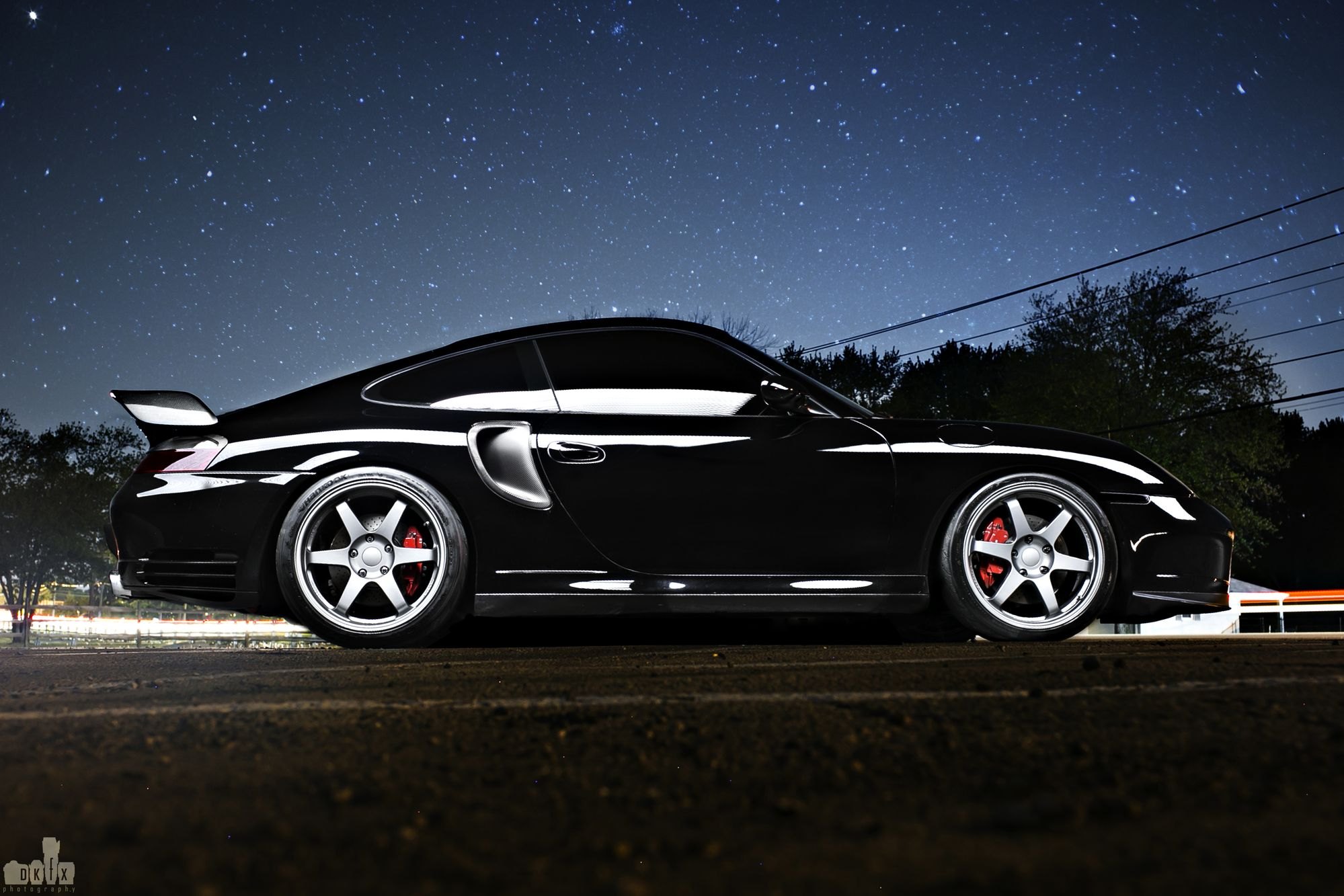 Black Porsche 911 with Carbon Fiber Side Scoops - Photo by dan kinzie