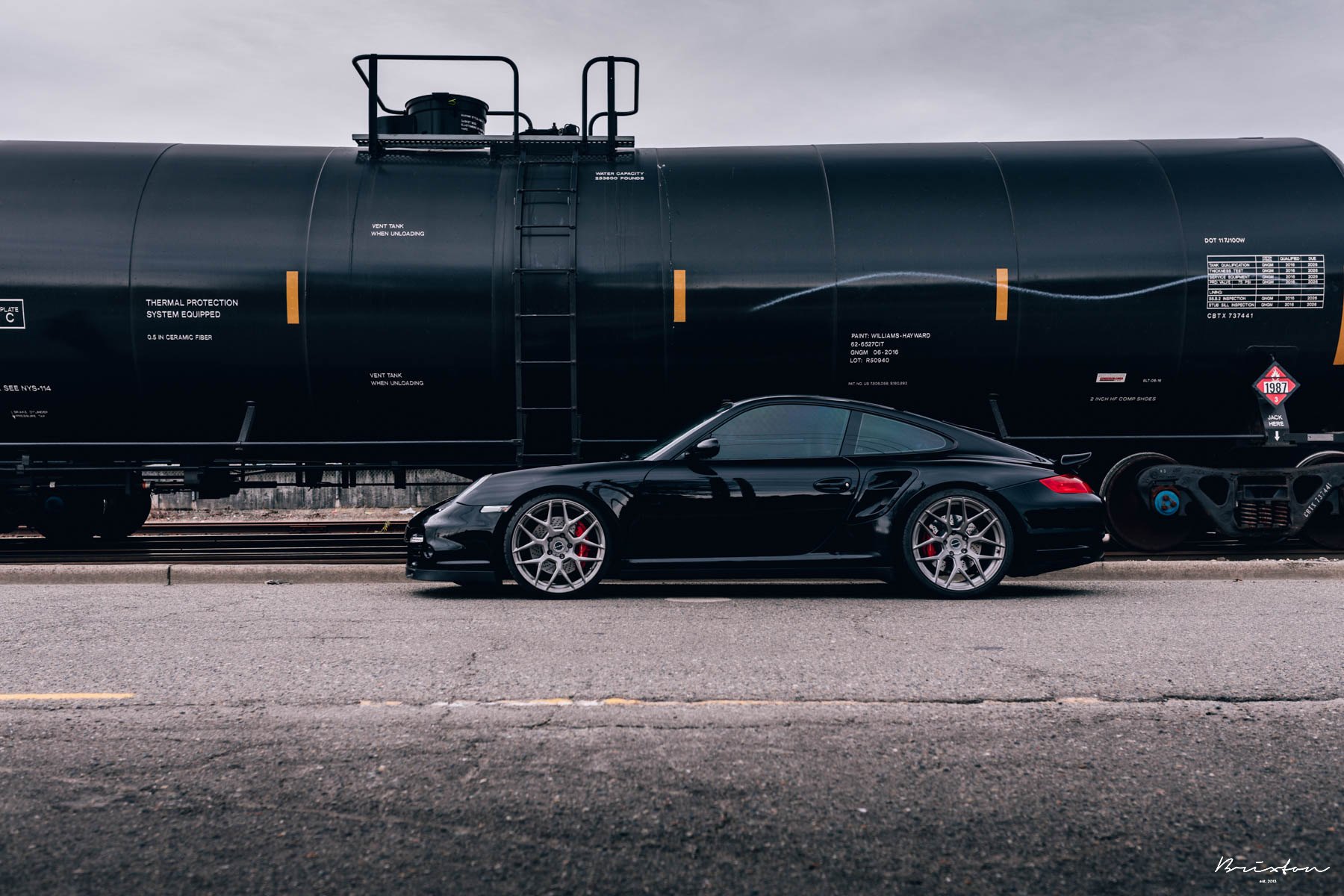 Black Porsche 911 with Custom Silver Brixton Rims - Photo by Brixton Forged Wheels