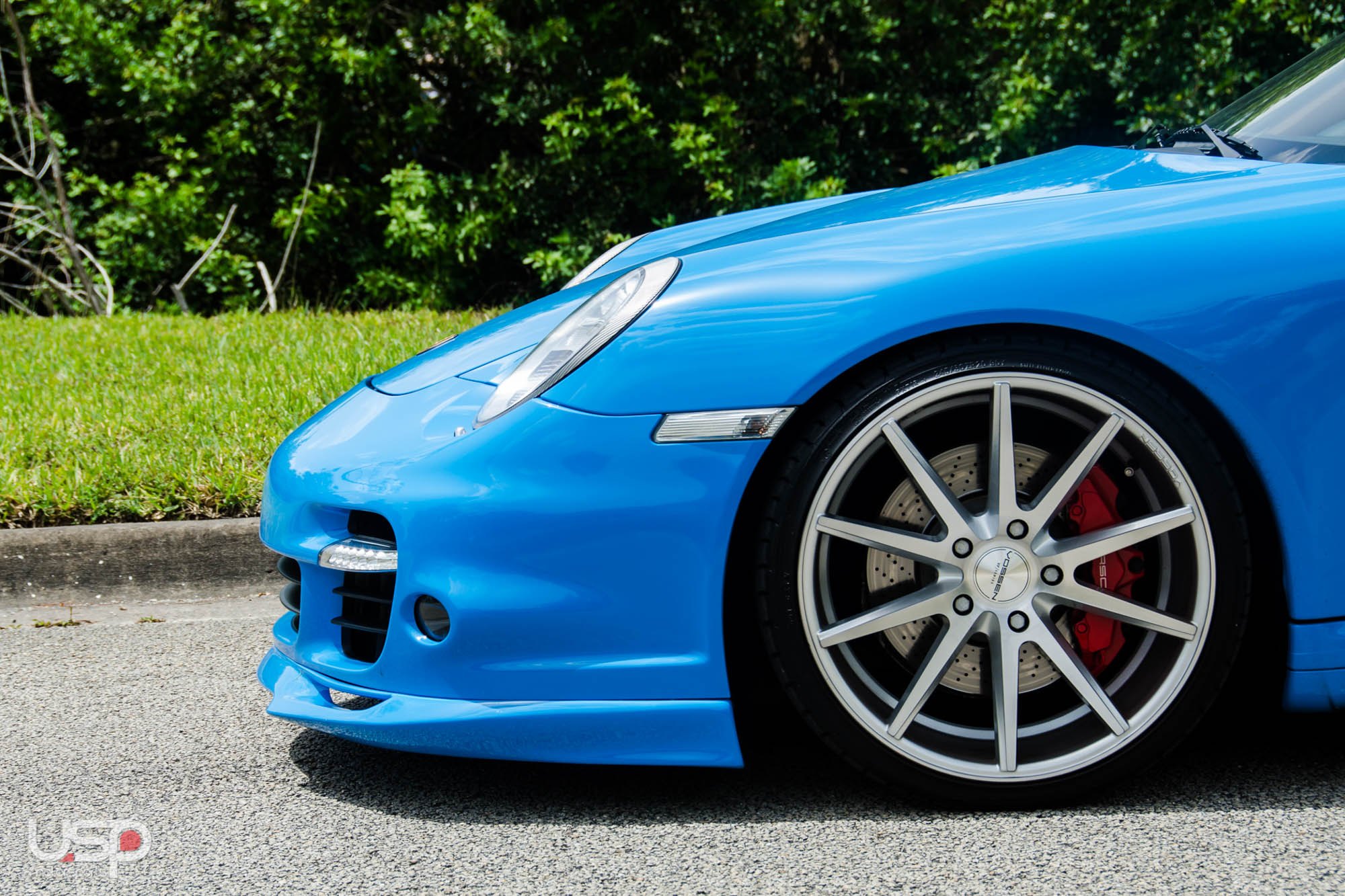 Chrome VFS Vossen Rims on Blue Porsche 911 - Photo by Vossen