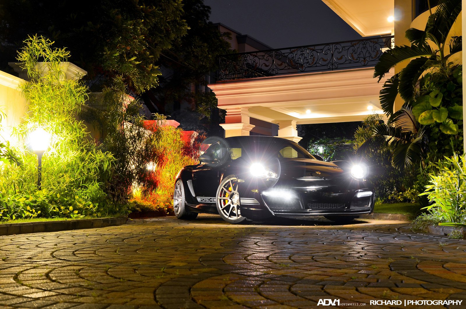 Custom LED Headlights on Black Porsche Boxster - Photo by ADV.1