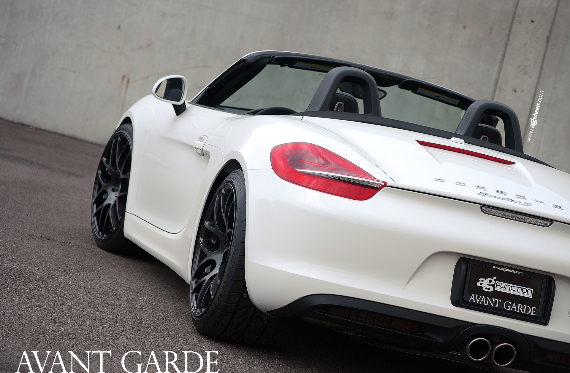Red LED Taillights on White Porsche Boxster - Photo by Avant Garde Wheels