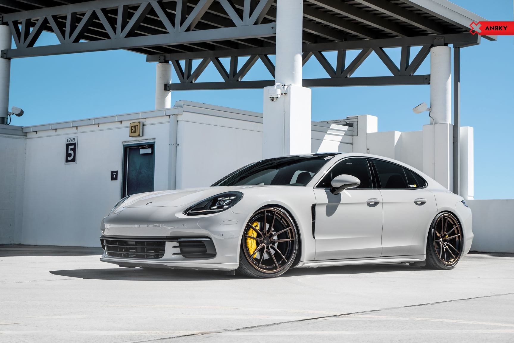 Gray Porsche Panamera with Custom Front Bumper - Photo by Anrky Wheels
