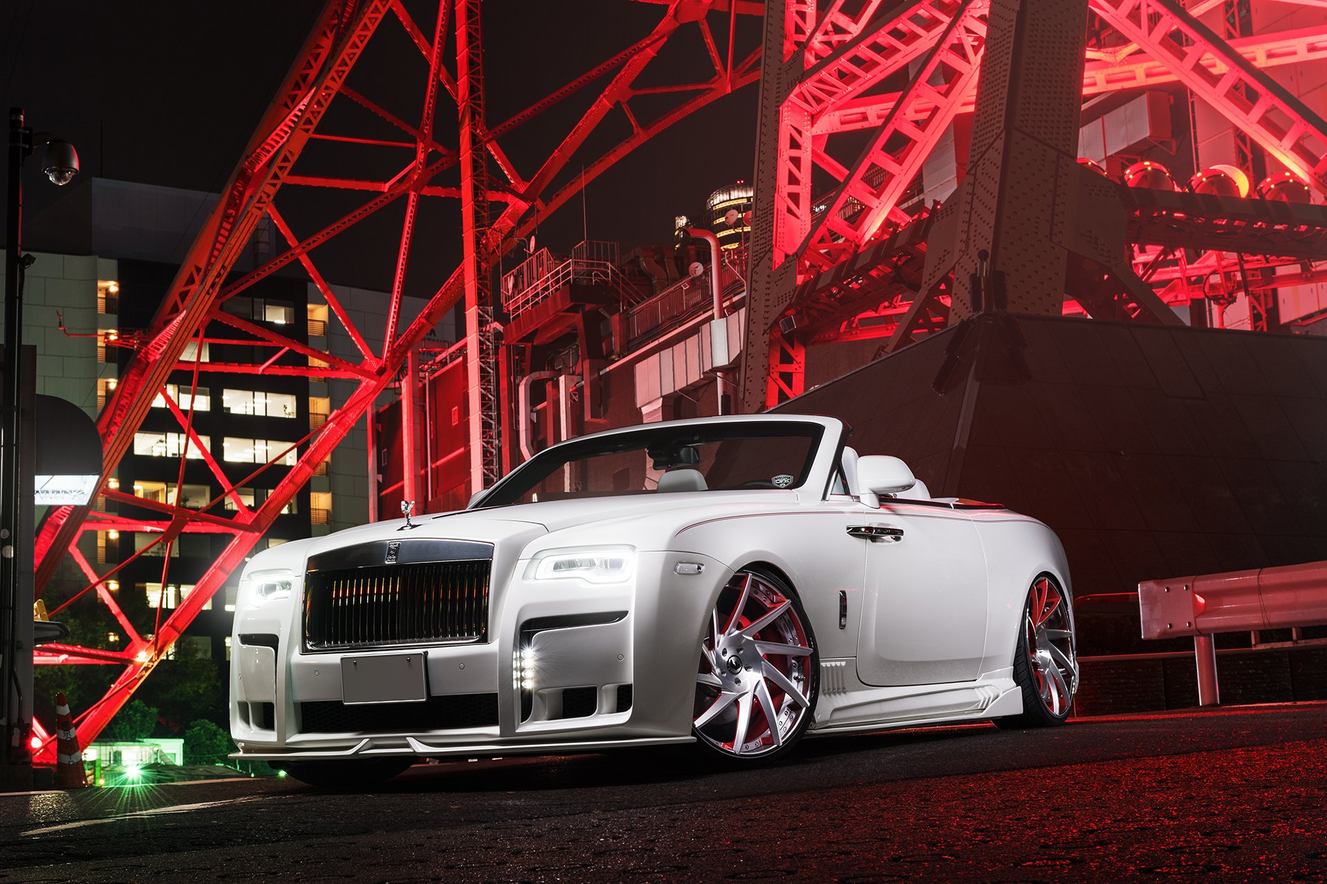 White Rolls Royce Dawn with LED-Bar Style Headlights - Photo by Forgiato