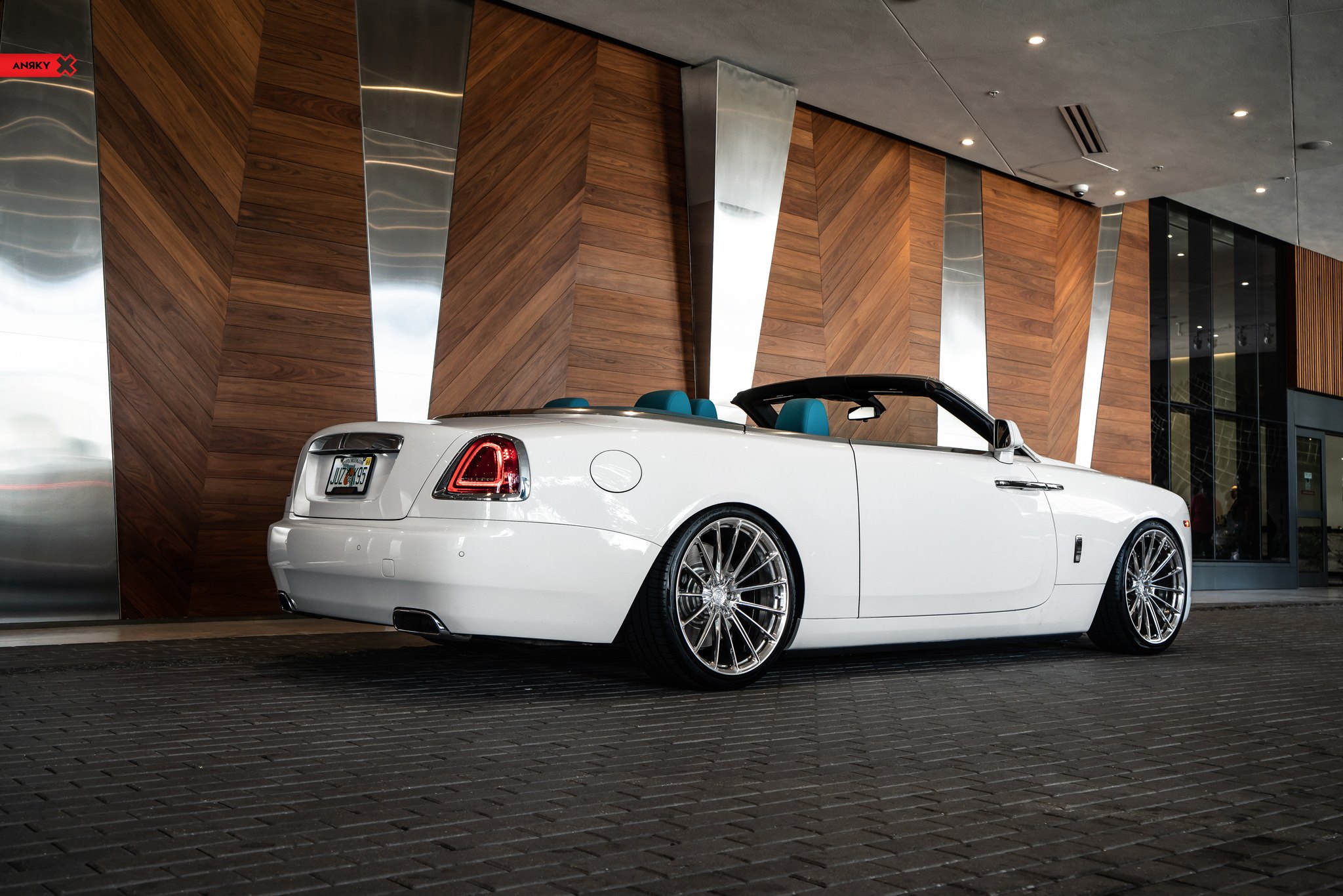 White Rolls Royce Dawn with Custom Chrome Trim - Photo by ANRKY Wheels