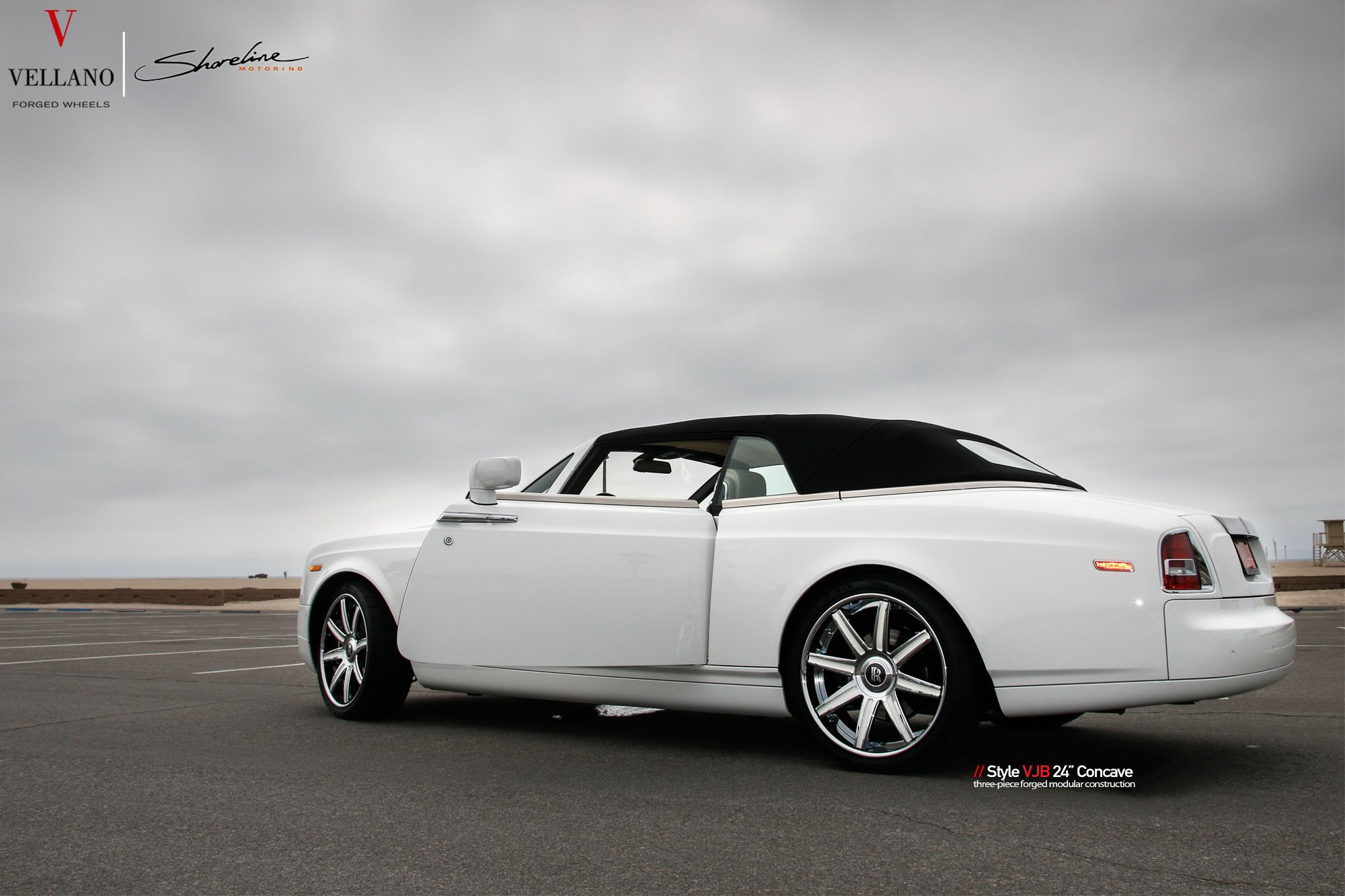 Custom Doors on White Rolls Royce Phantom - Photo by Vellano