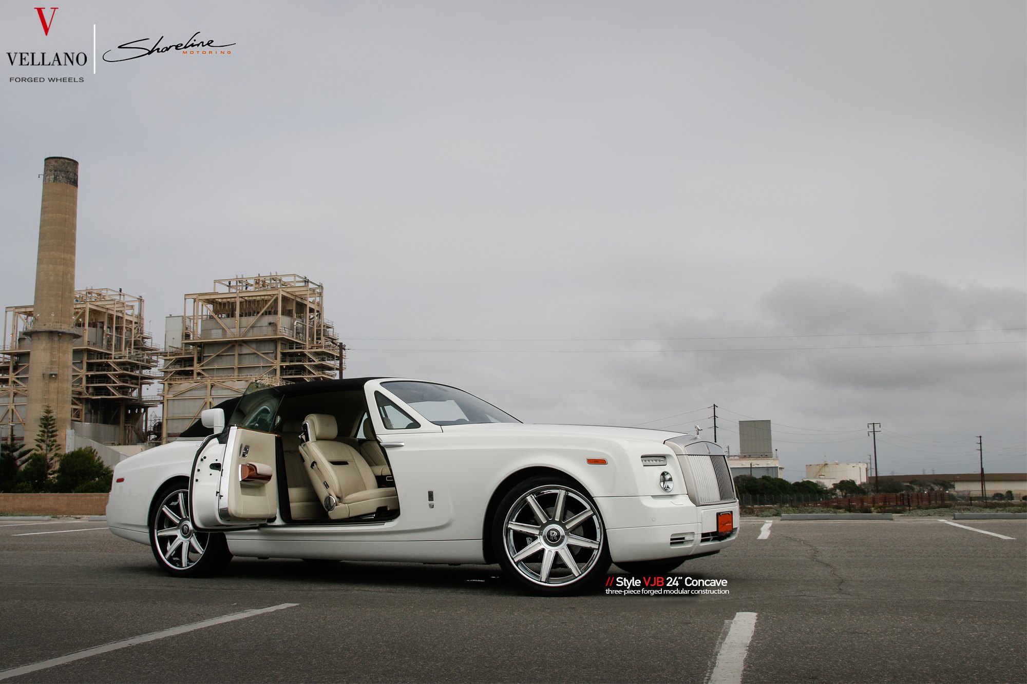 White Rolls Royce Phantom with Vellano Wheels - Photo by Vellano