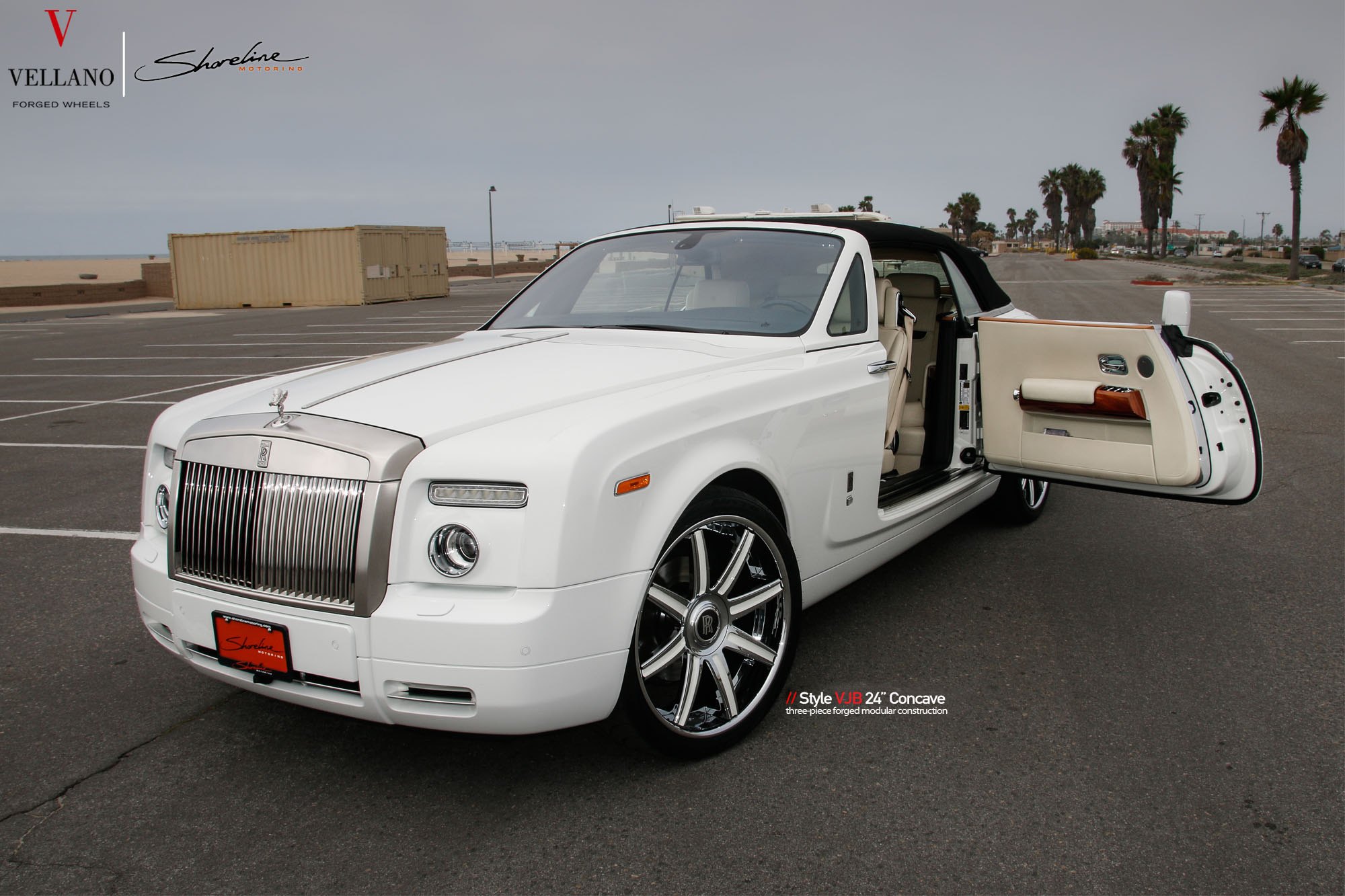 White Rolls Royce Phantom with 24 Inch Vellano Rims - Photo by Vellano