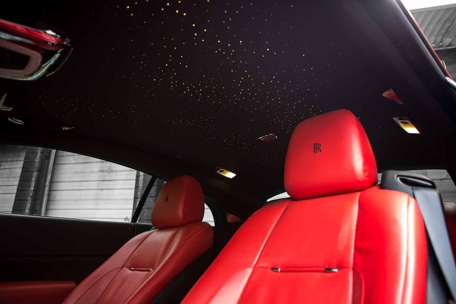 Aftermarket Seats in Red Rolls Royce Wraith - Photo by Forgiato