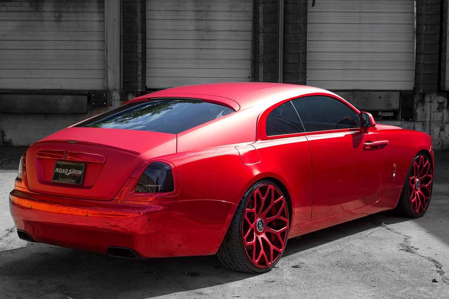 Red Rolls Royce Wraith with Aftermarket Rear Bumper - Photo by Forgiato