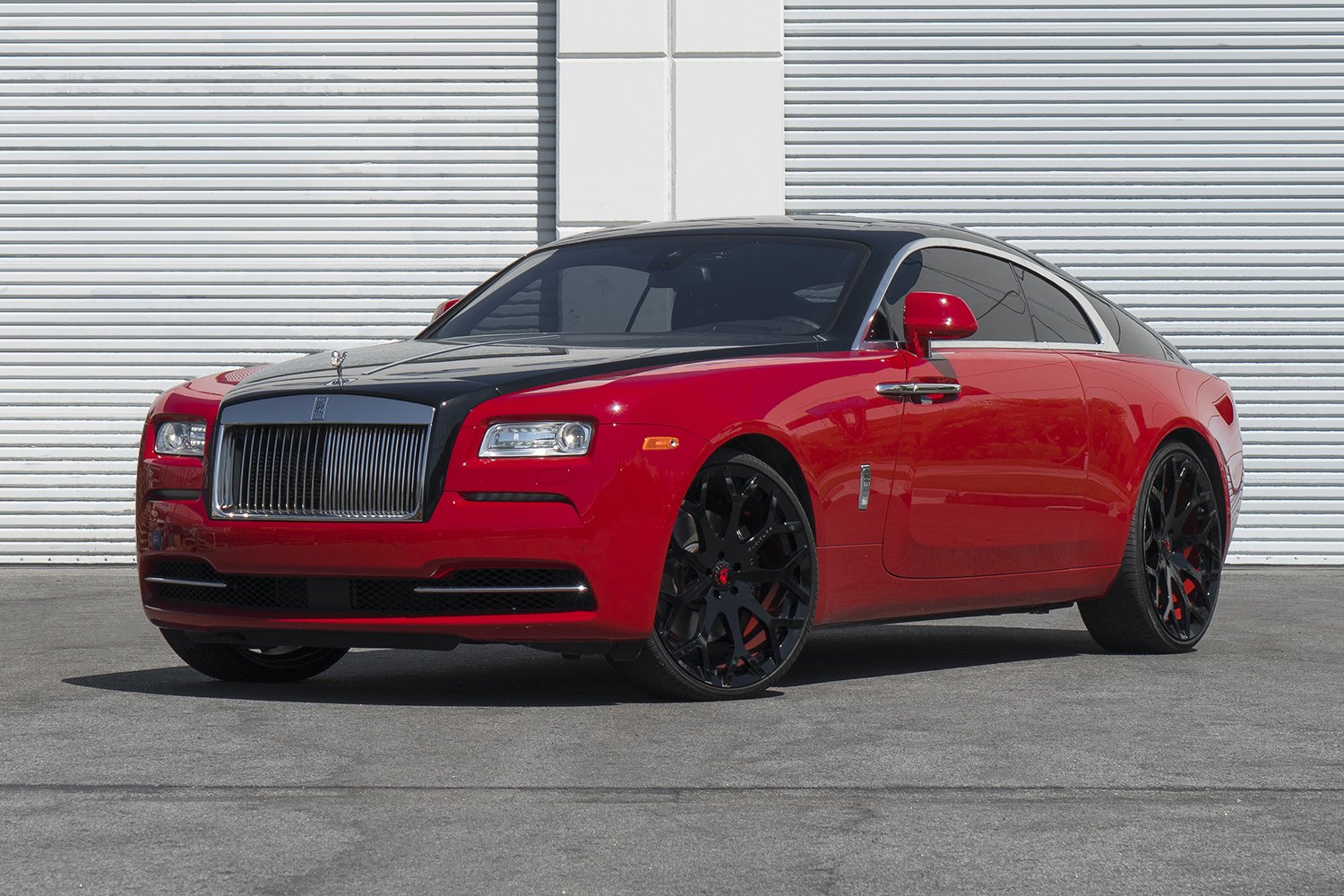 Show Red Rolls Royce Wraith with Black and Black Forgiatos — CARiD.com