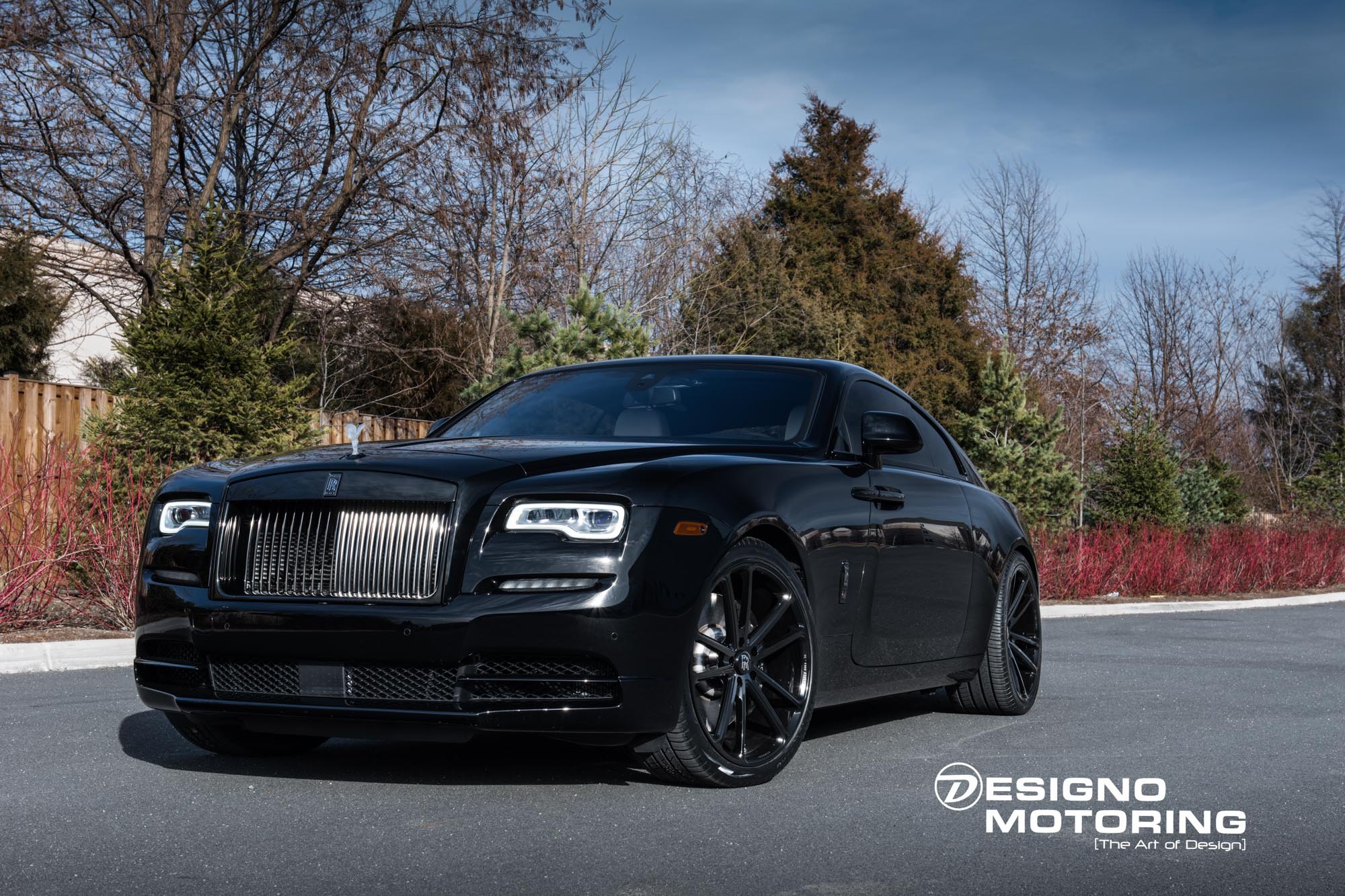 Black Rolls Royce Wraith with Aftermarket Front Bumper - Photo by Vossen