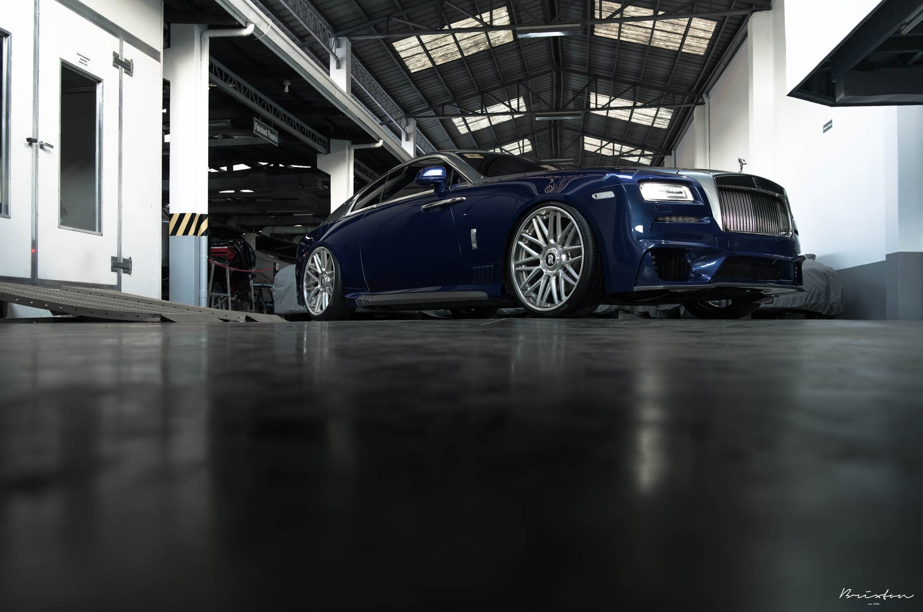 Custom Blue Rolls Royce Wraith Front Bumper - Photo by Brixton Forged Wheels