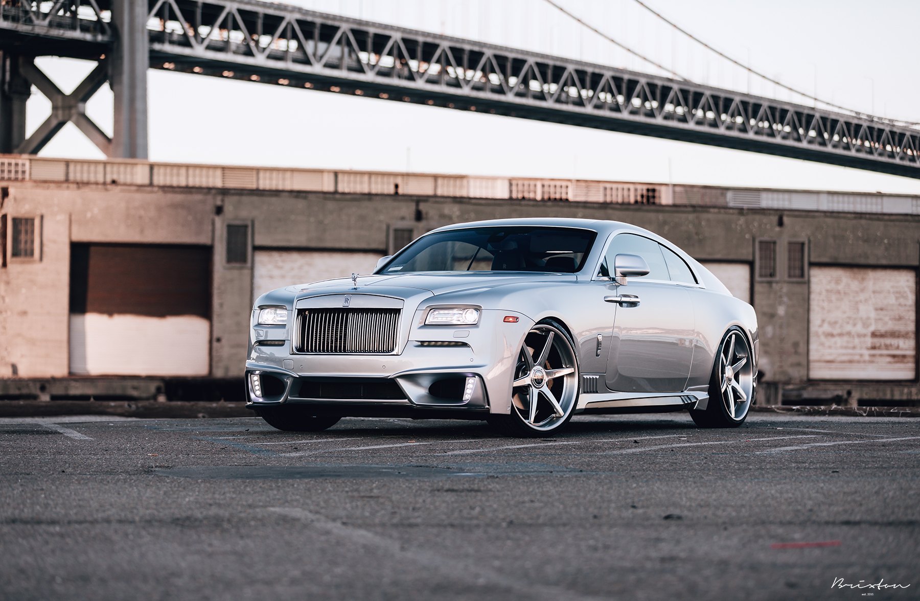 Silver Rolls Royce Wraith with Crystal Clear Headlights - Photo by Brixton Forged Wheels