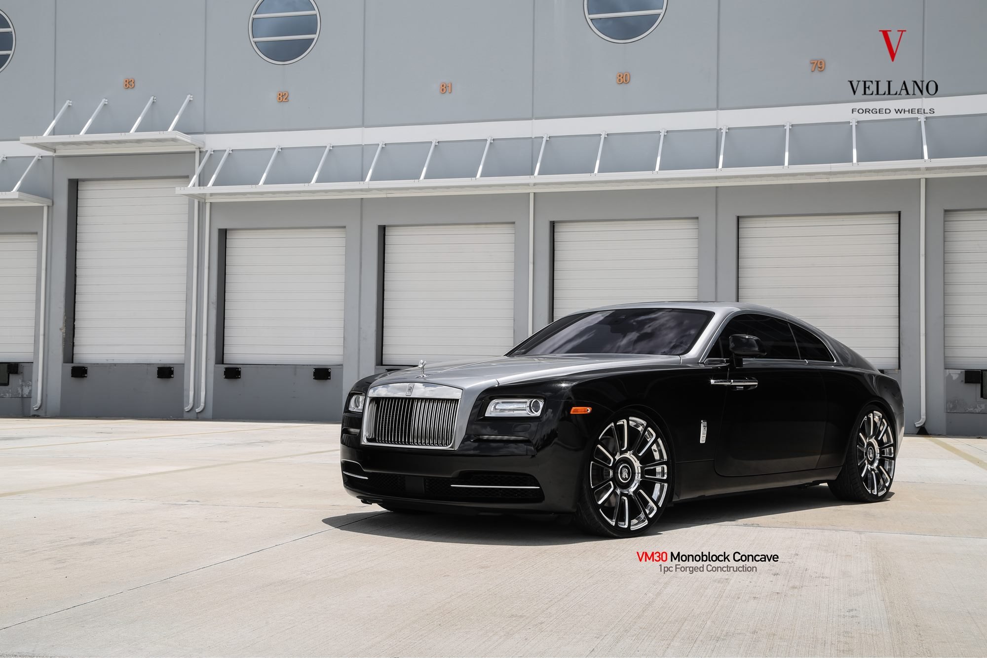 Black Rolls Royce Wraith with Aftermarket Chrome Grille - Photo by Vellano