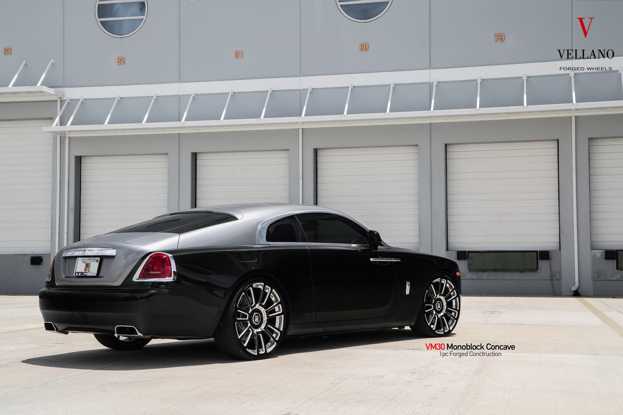 Custom Rear Diffuser on Black Rolls Royce Wraith - Photo by Vellano
