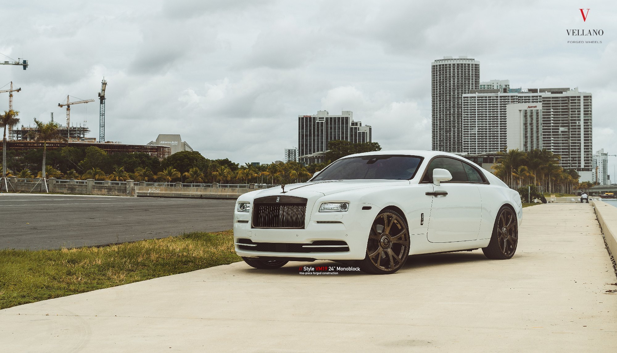 Custom Blacked Out Grille on White Rolls Royce Wraith - Photo by Vellano