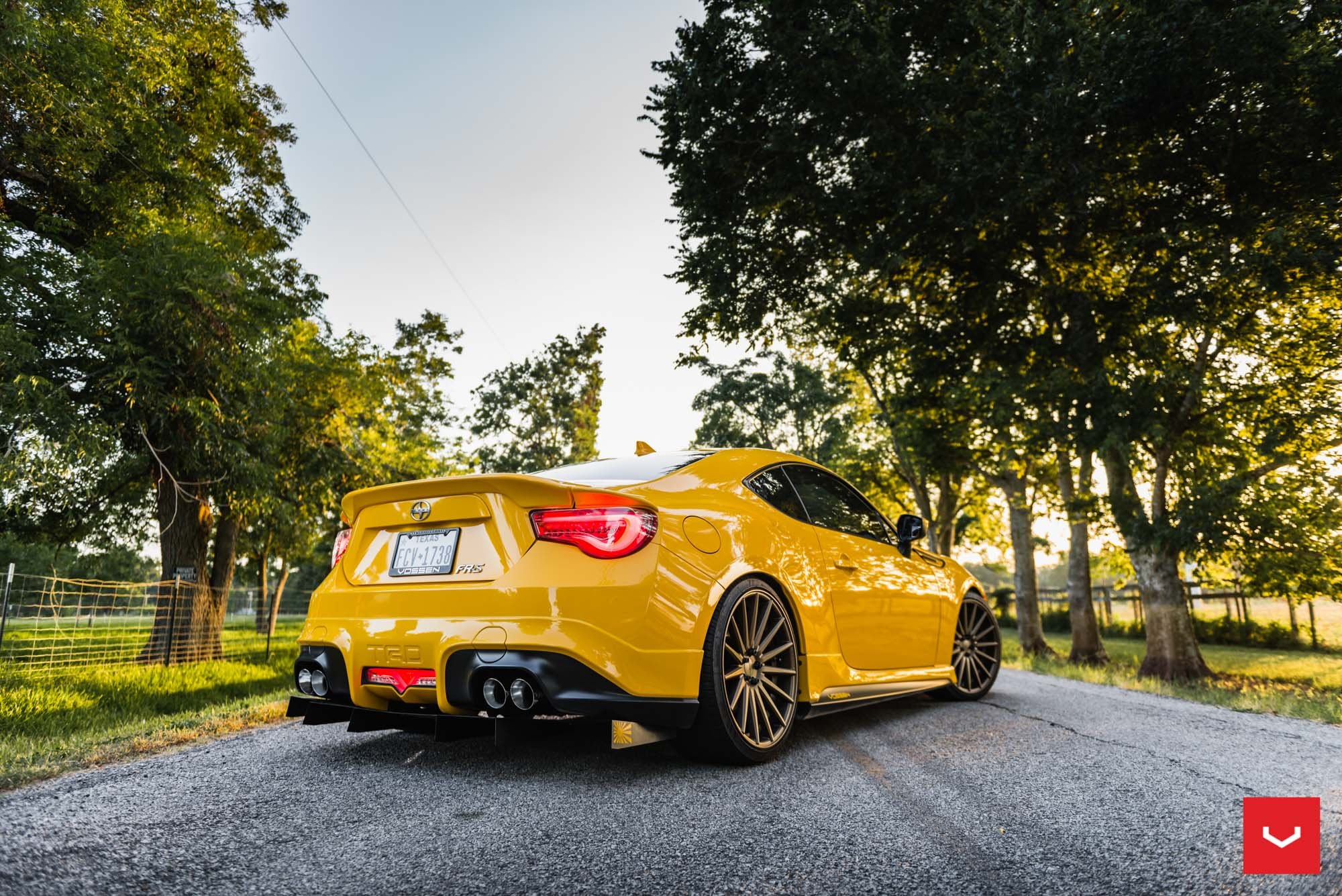 Yellow Scion FR-S with Custom Rear Diffuser - Photo by Vossen