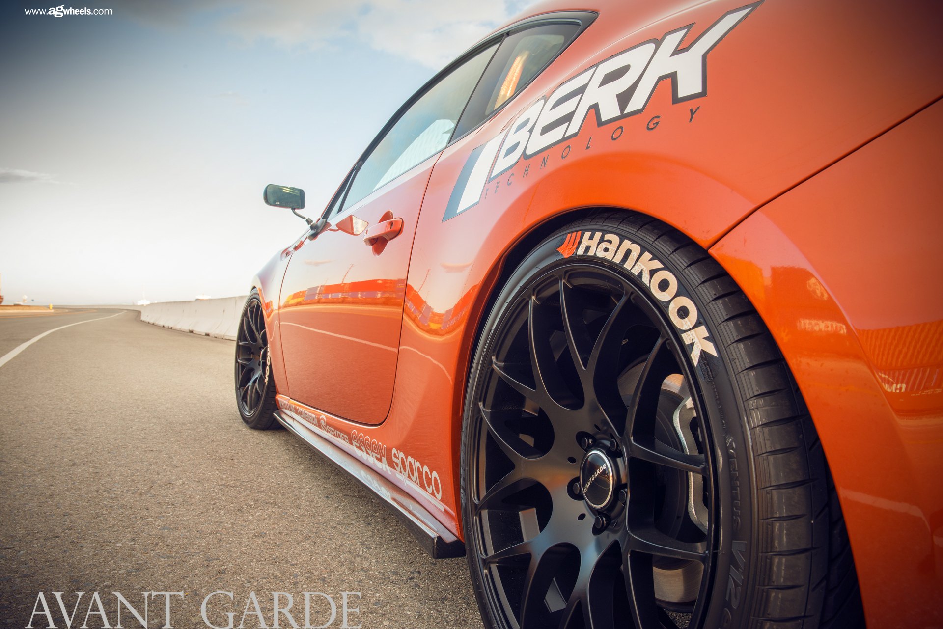 Hankook Tires on Orange Stanced Scion FRS - Photo by Avant Garde Wheels