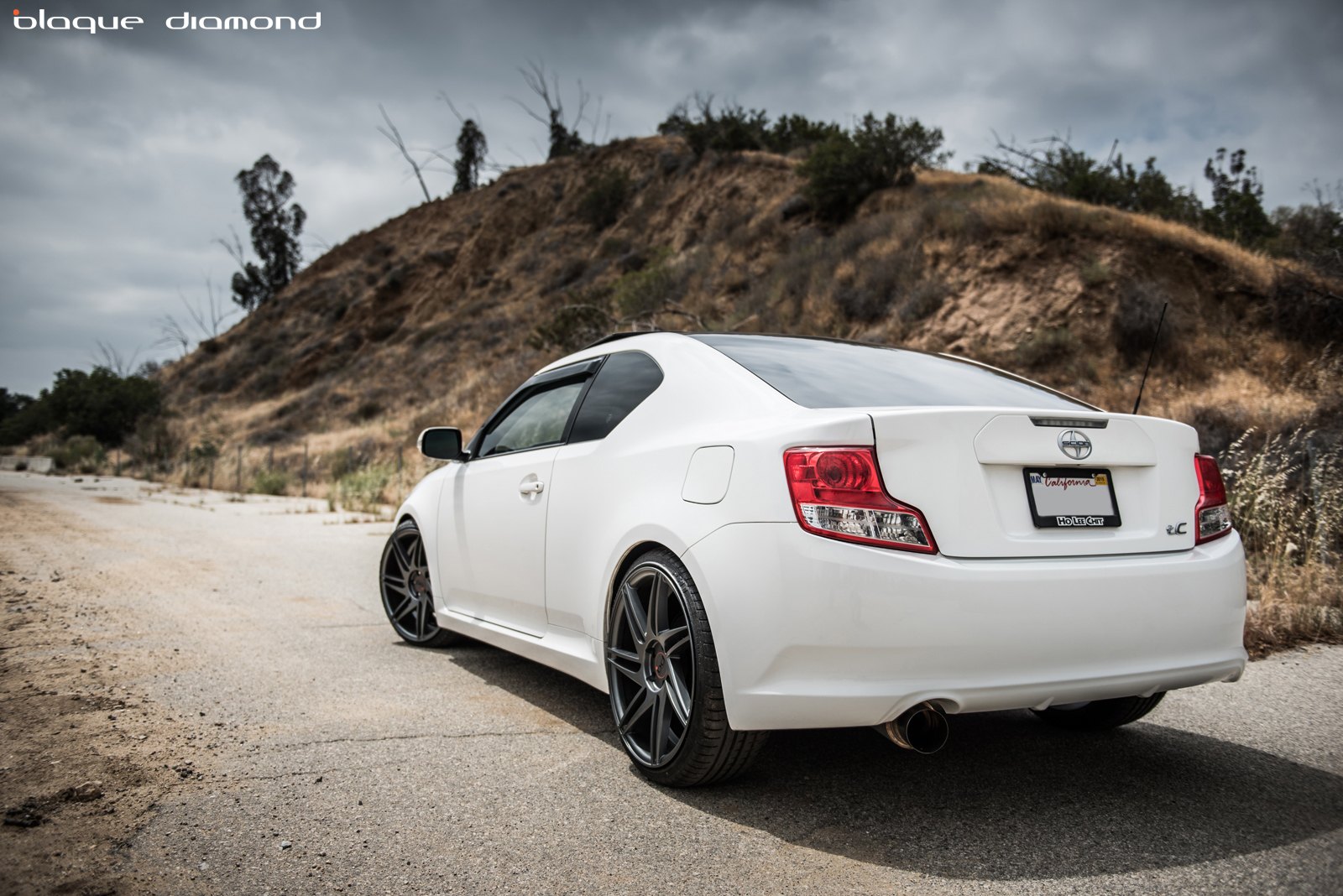 Red LED Taillights on White Scion tC - Photo by Blaque Diamond