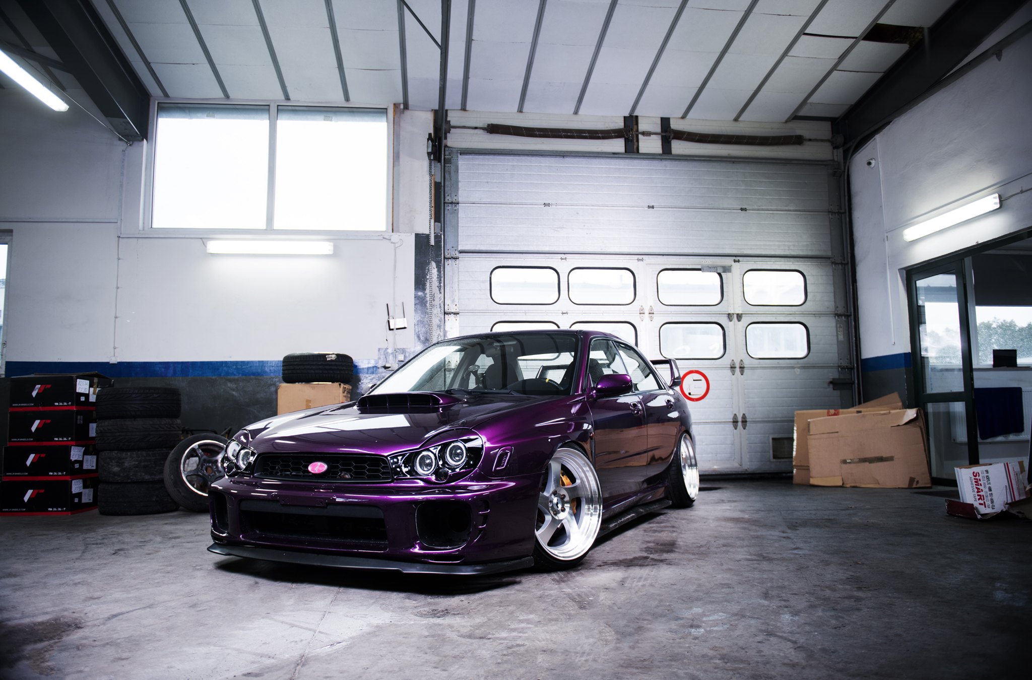 Custom Front Lip on Purple Subaru WRX - Photo by JR Wheels