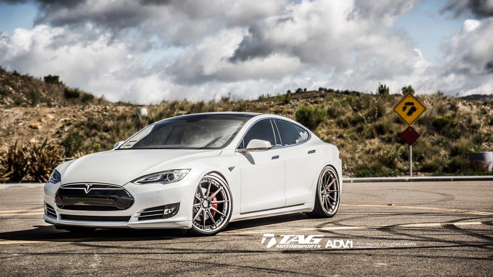 White Tesla Model S with Aftermarket Front Bumper - Photo by ADV.1