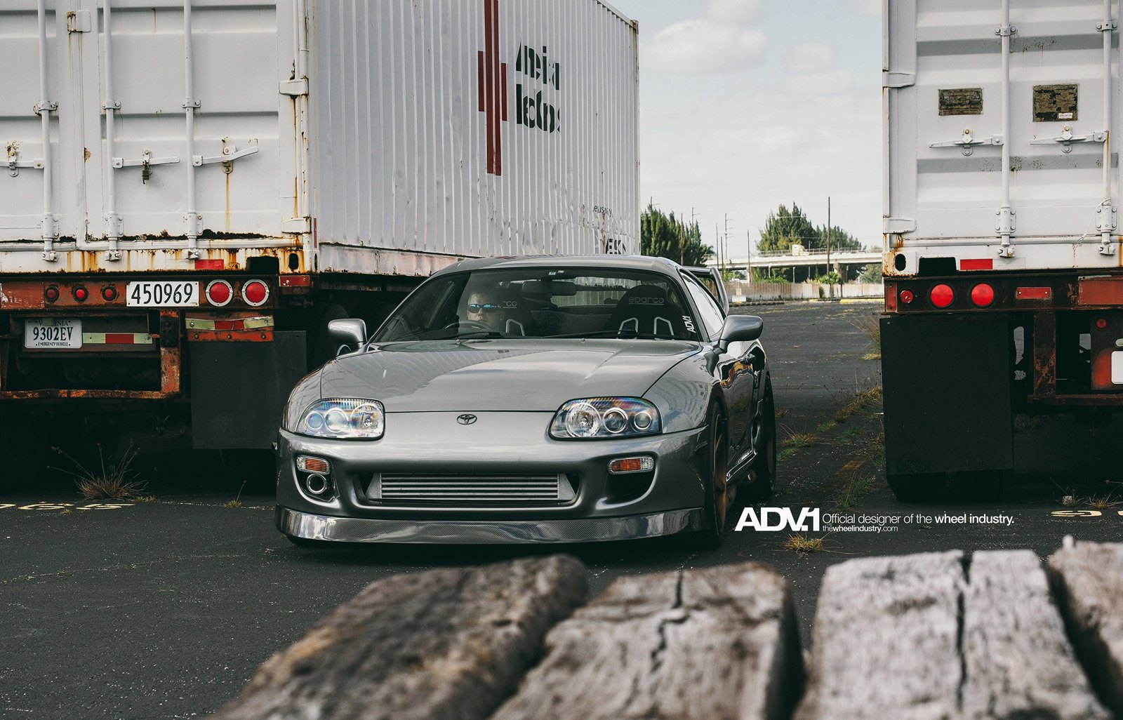 Gray Toyota Supra with Custom Front Bumper - Photo by ADV.1